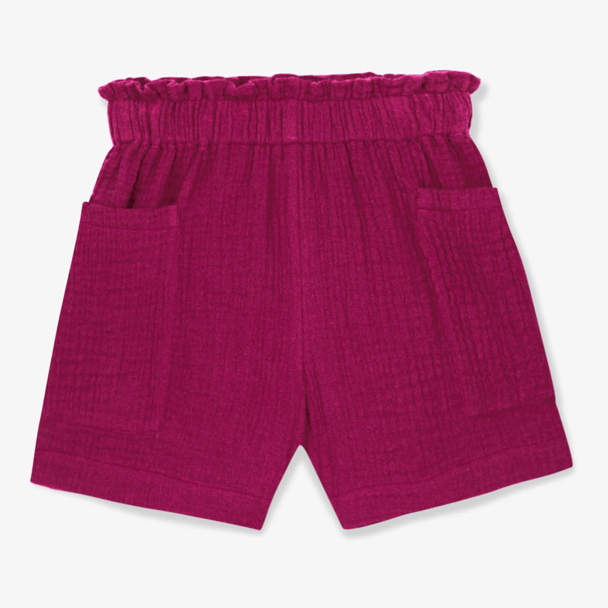 Girls Fuchsia Cotton Shorts