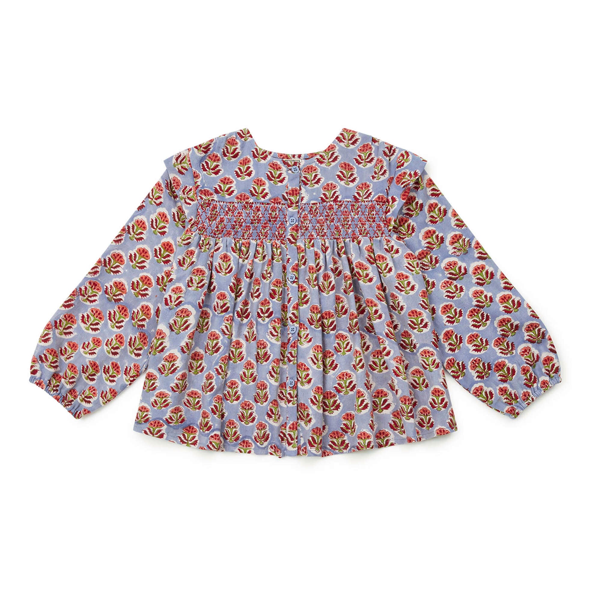 Girls Purple Flower Cotton Shirt