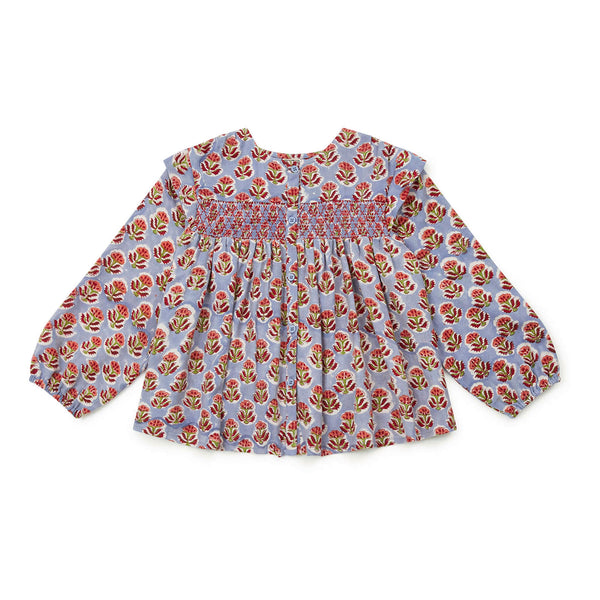 Girls Purple Flower Cotton Shirt