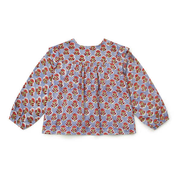 Girls Purple Flower Cotton Shirt
