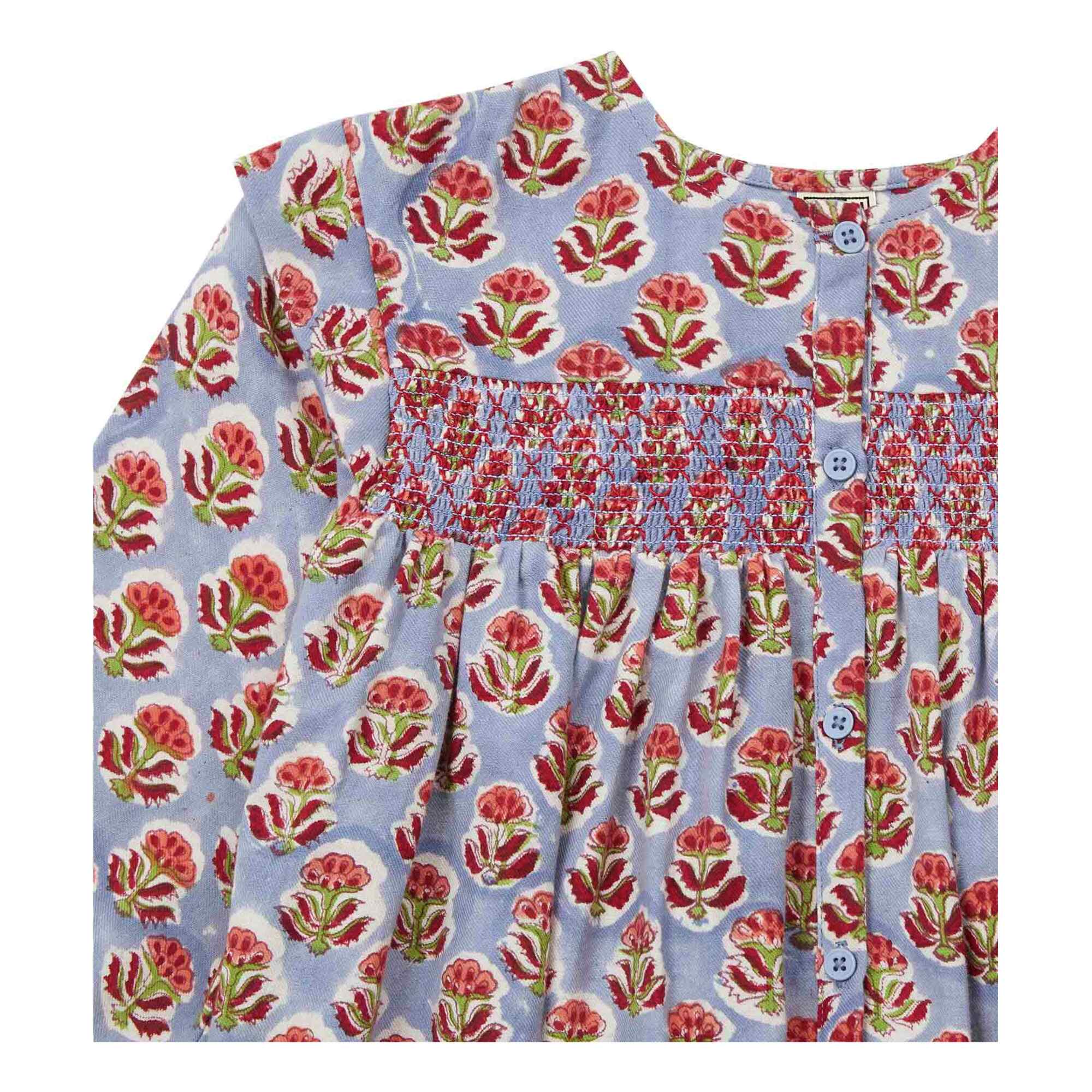 Girls Purple Flower Cotton Shirt