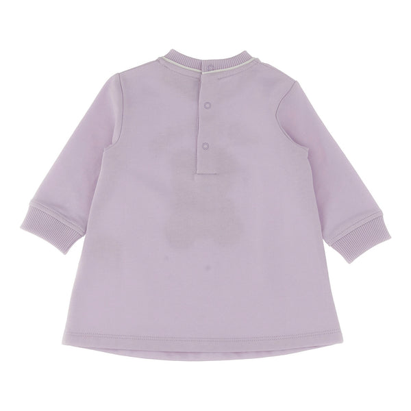 Baby Girls Purple Printed Cotton Dress