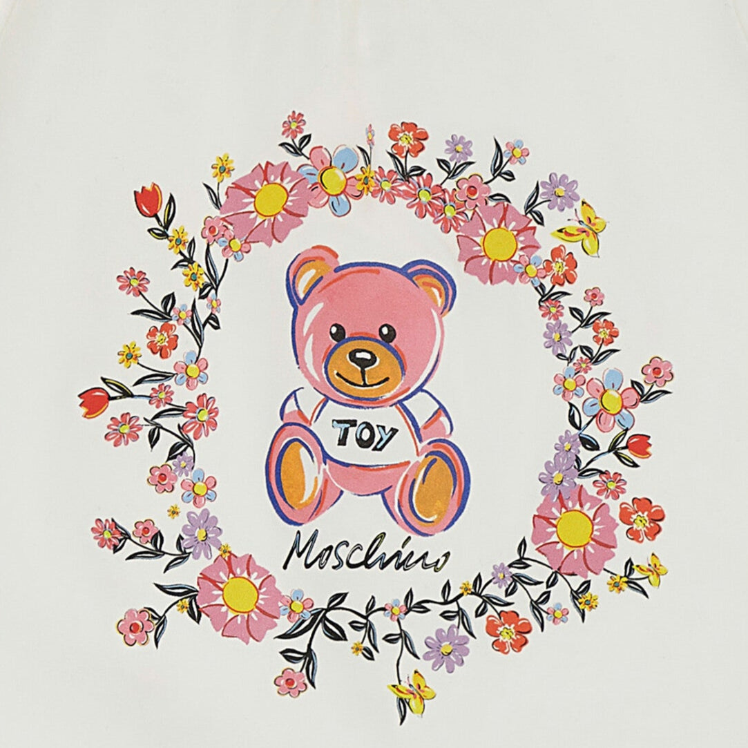 Baby Girls White Printed Cotton Dress