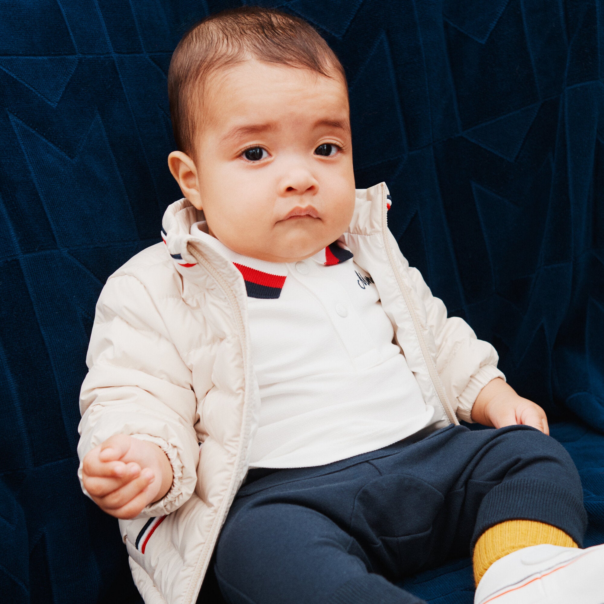 Baby Boys White Cotton Polo Shirt