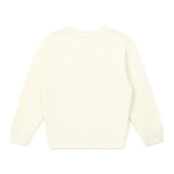 Girls White Printed Cotton Sweatshirt