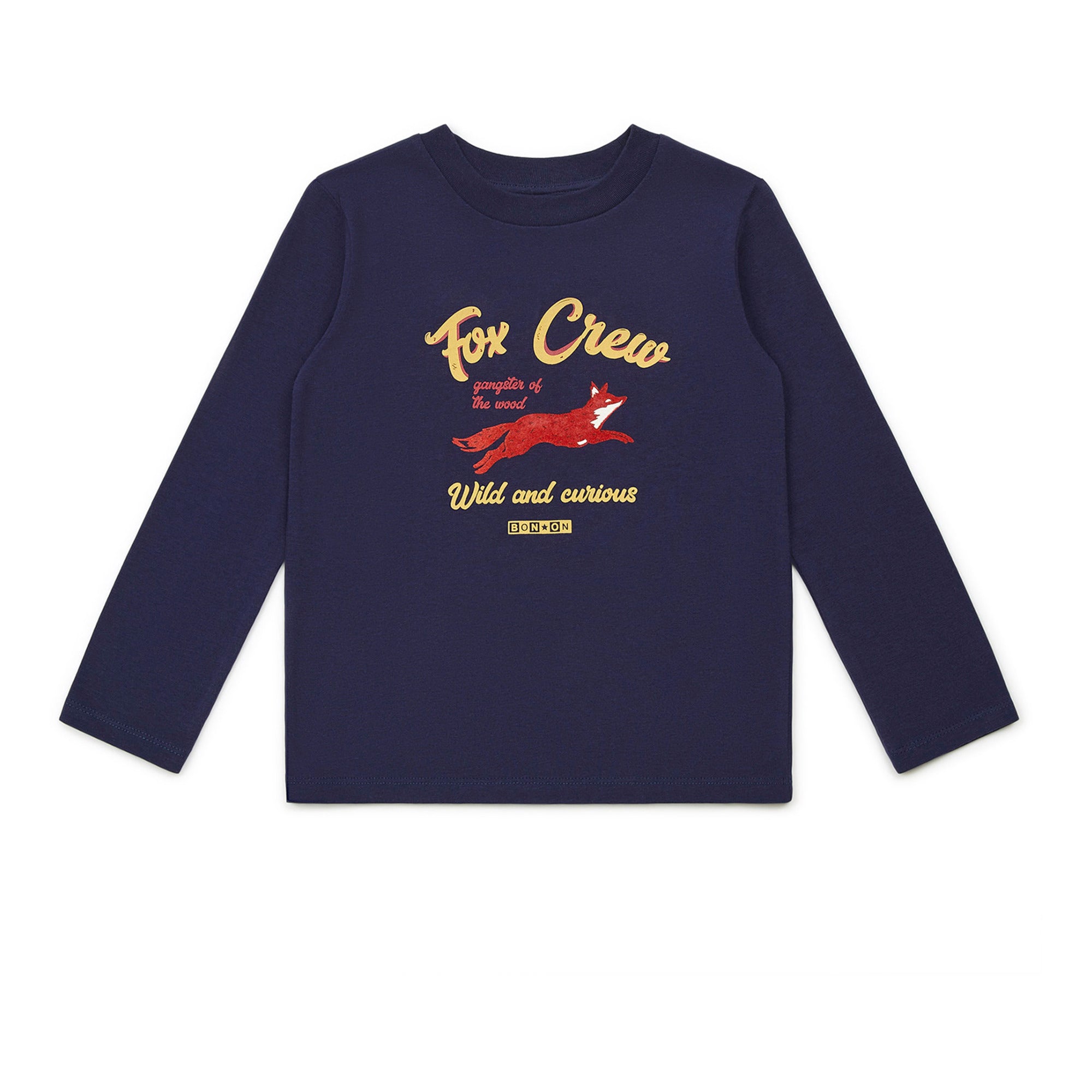 Boys Navy Printed Cotton T-Shirt