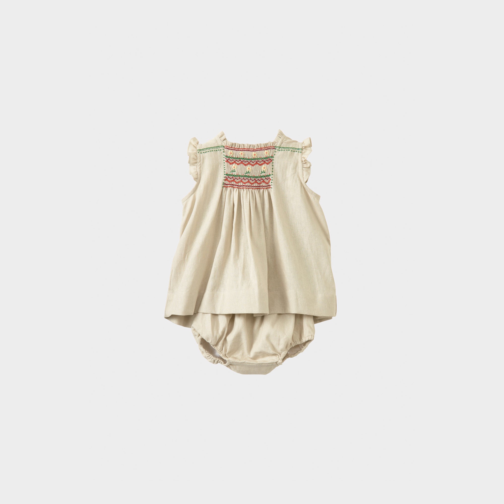 Baby Girls Beige Dress Set