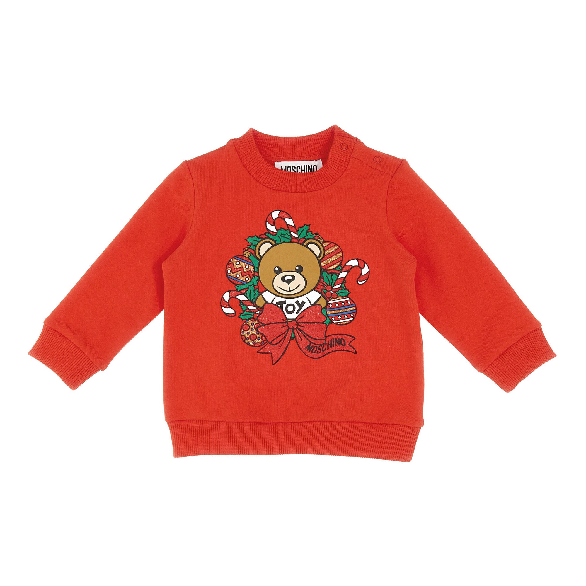 Baby Boys & Girls Red Printed Cotton Sweatshirt