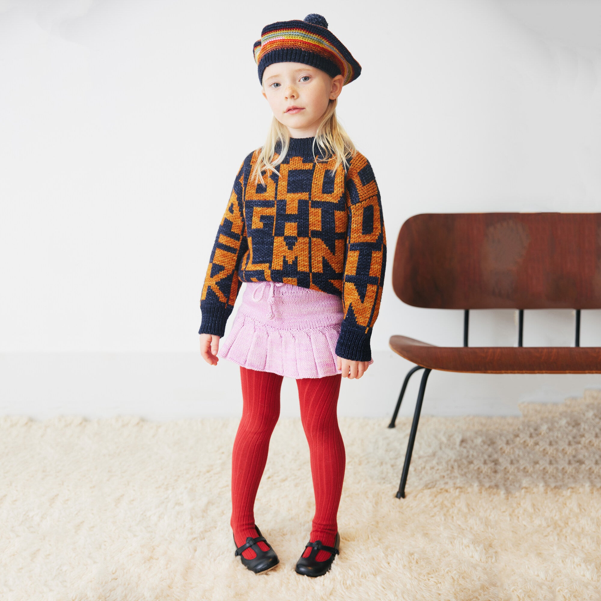 Boys & Girls Multicolor Wool Hat