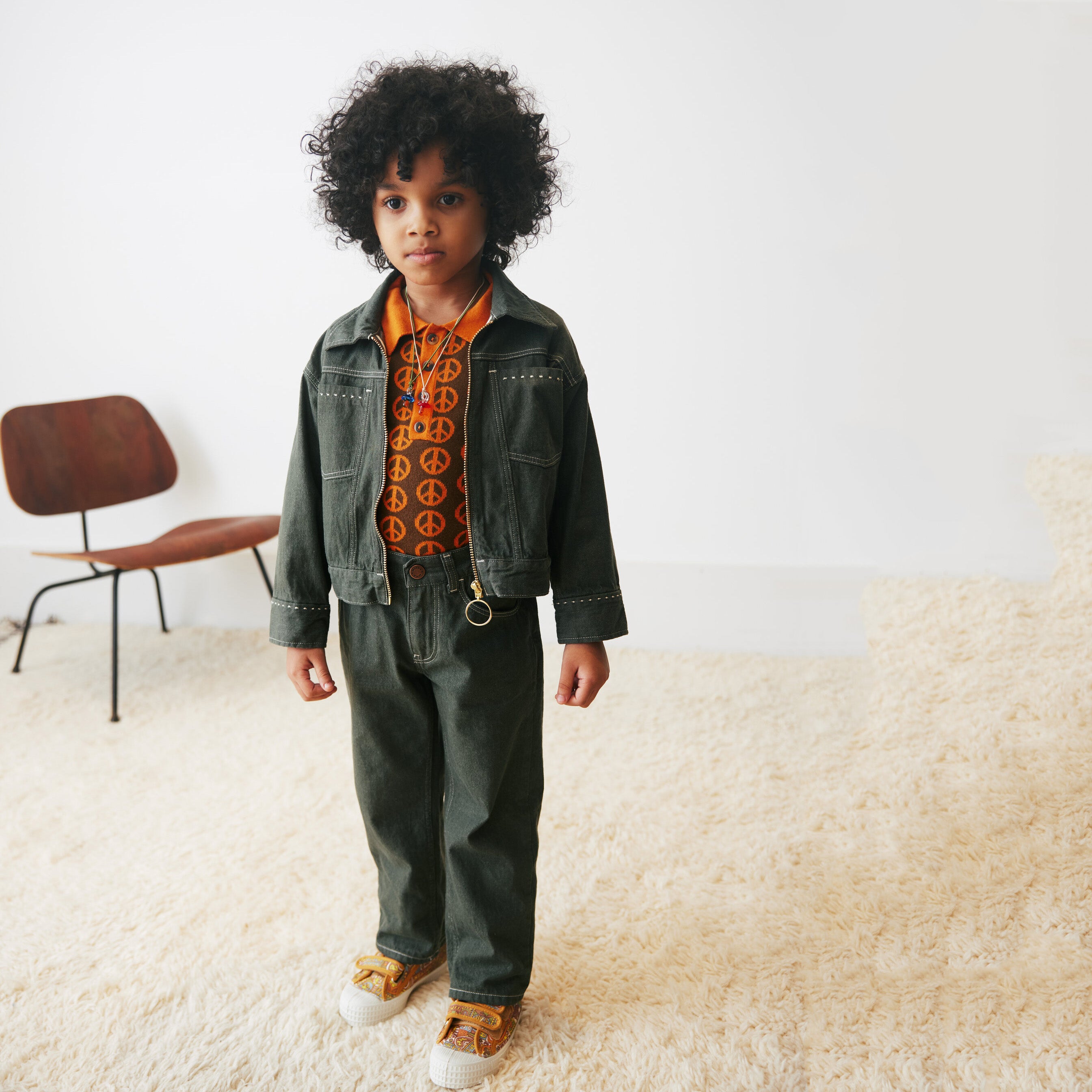 Boys & Girls Dark Green Denim Jacket