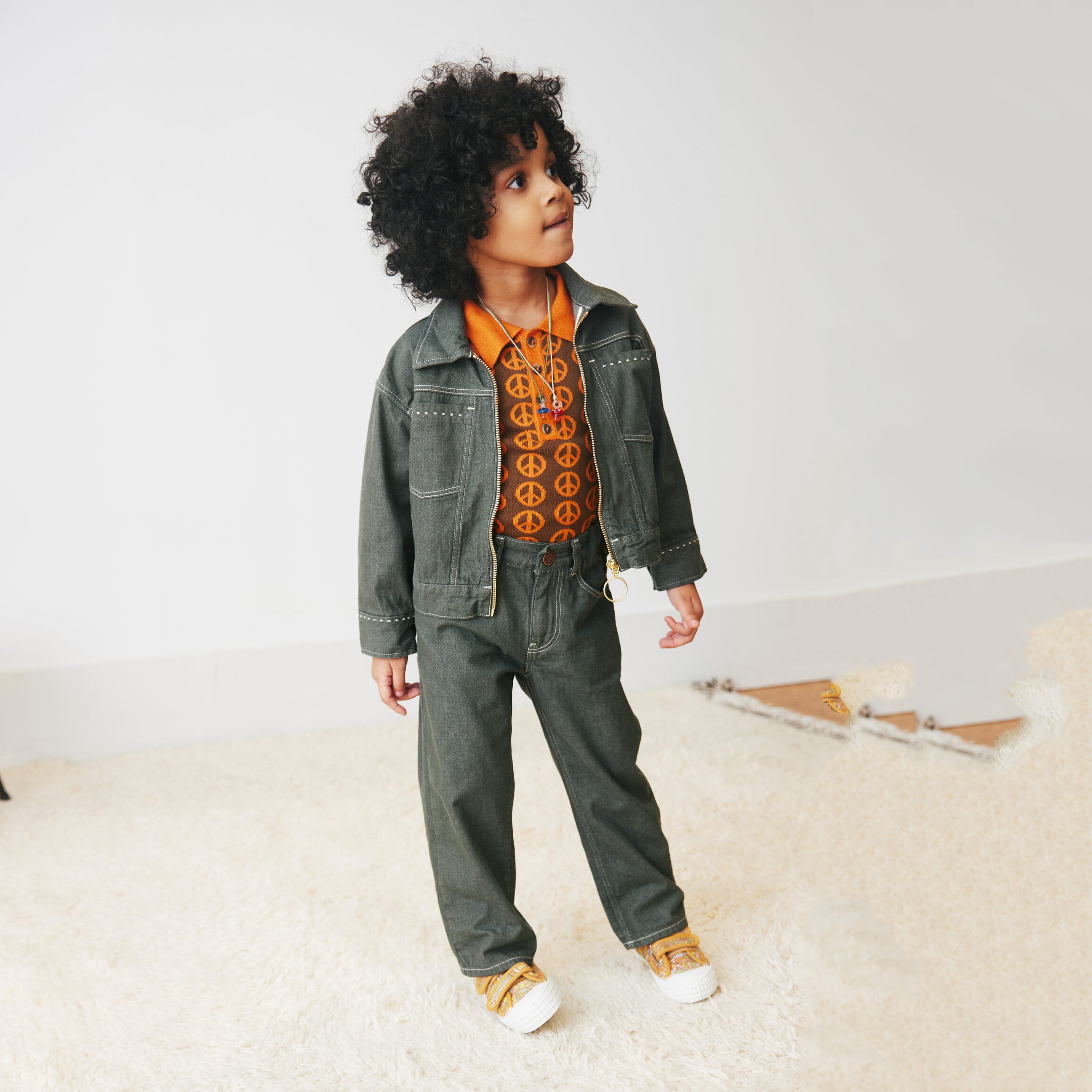 Boys & Girls Dark Green Denim Jacket