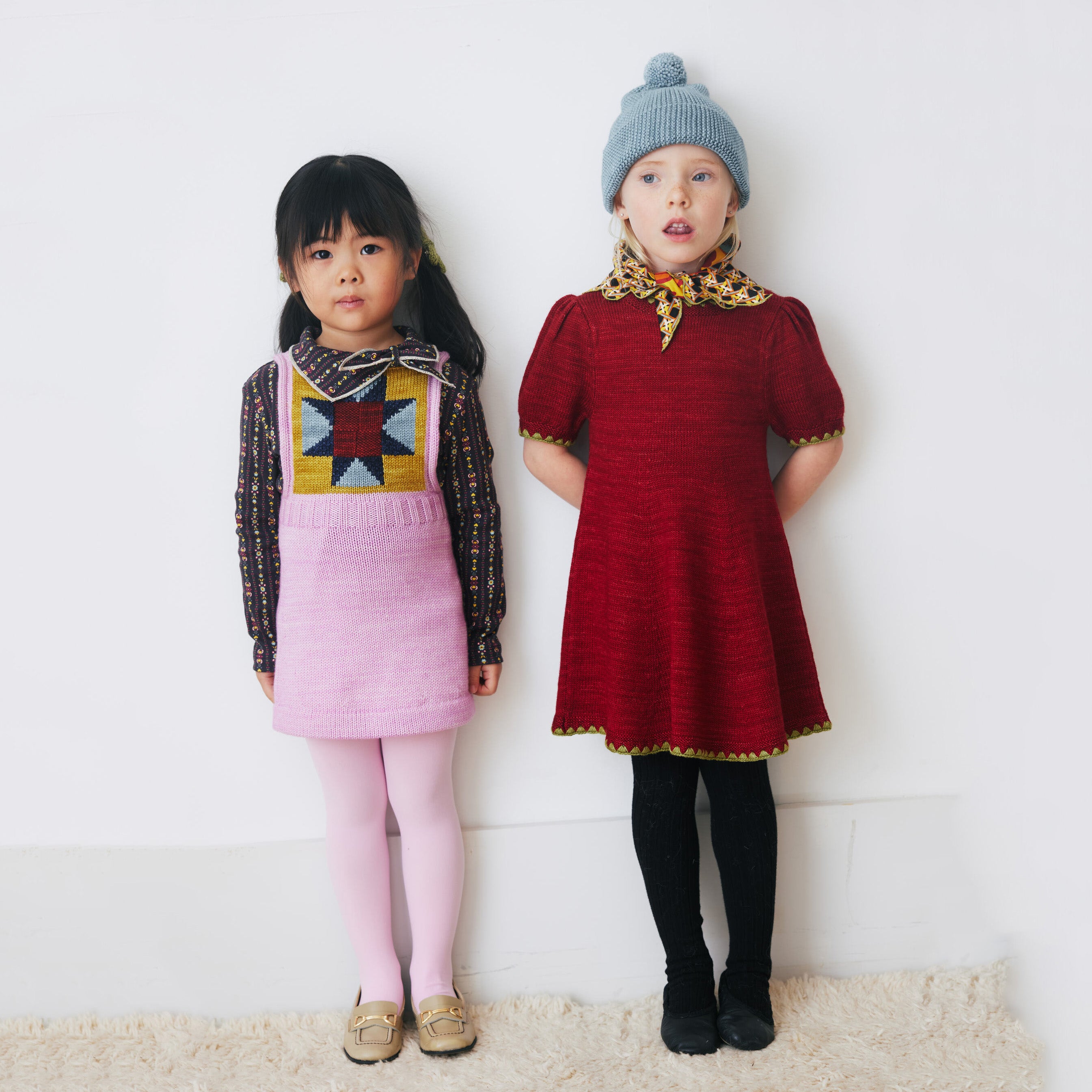 Girls Pink Lilac Wool Dress