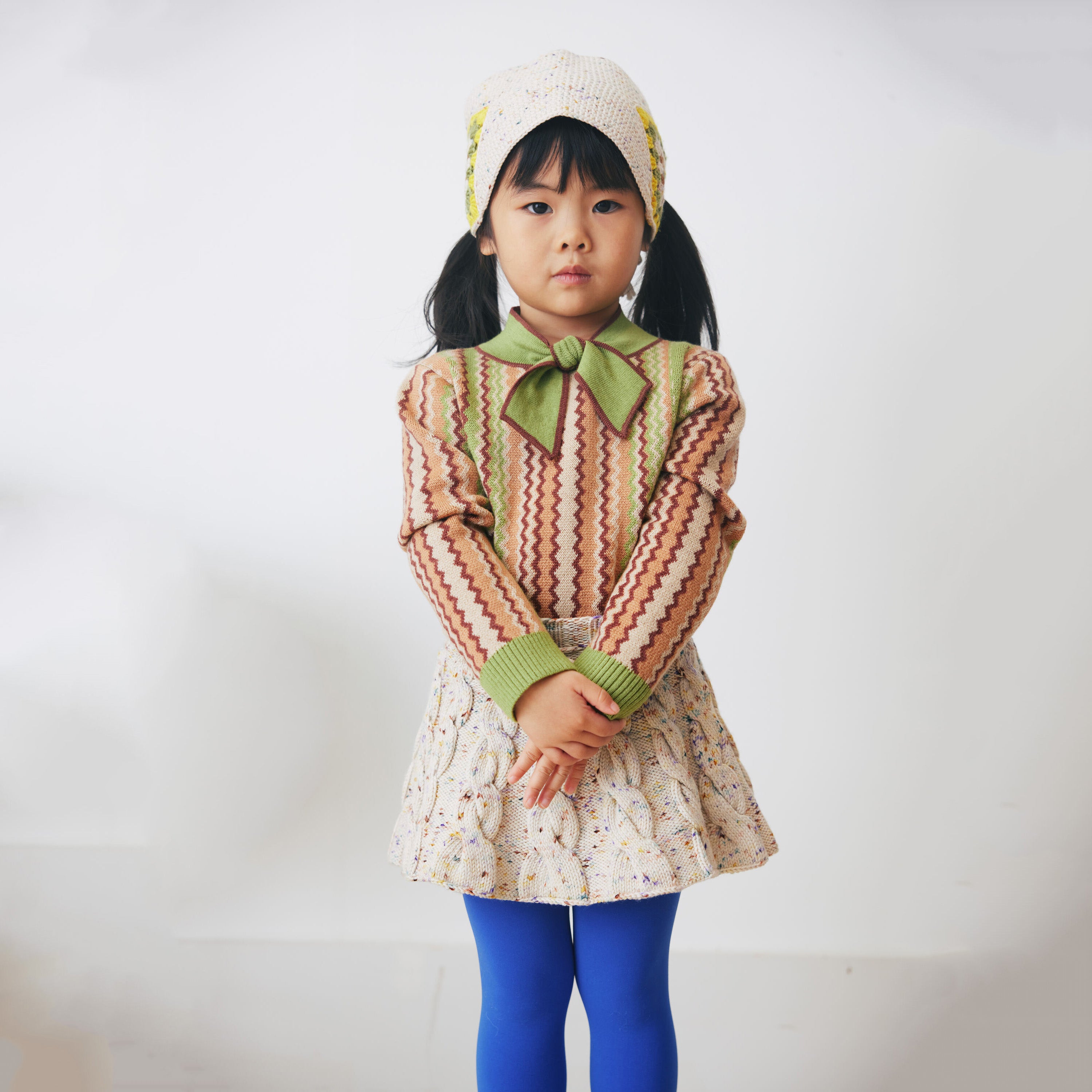 Girls Cream Wool Skirt