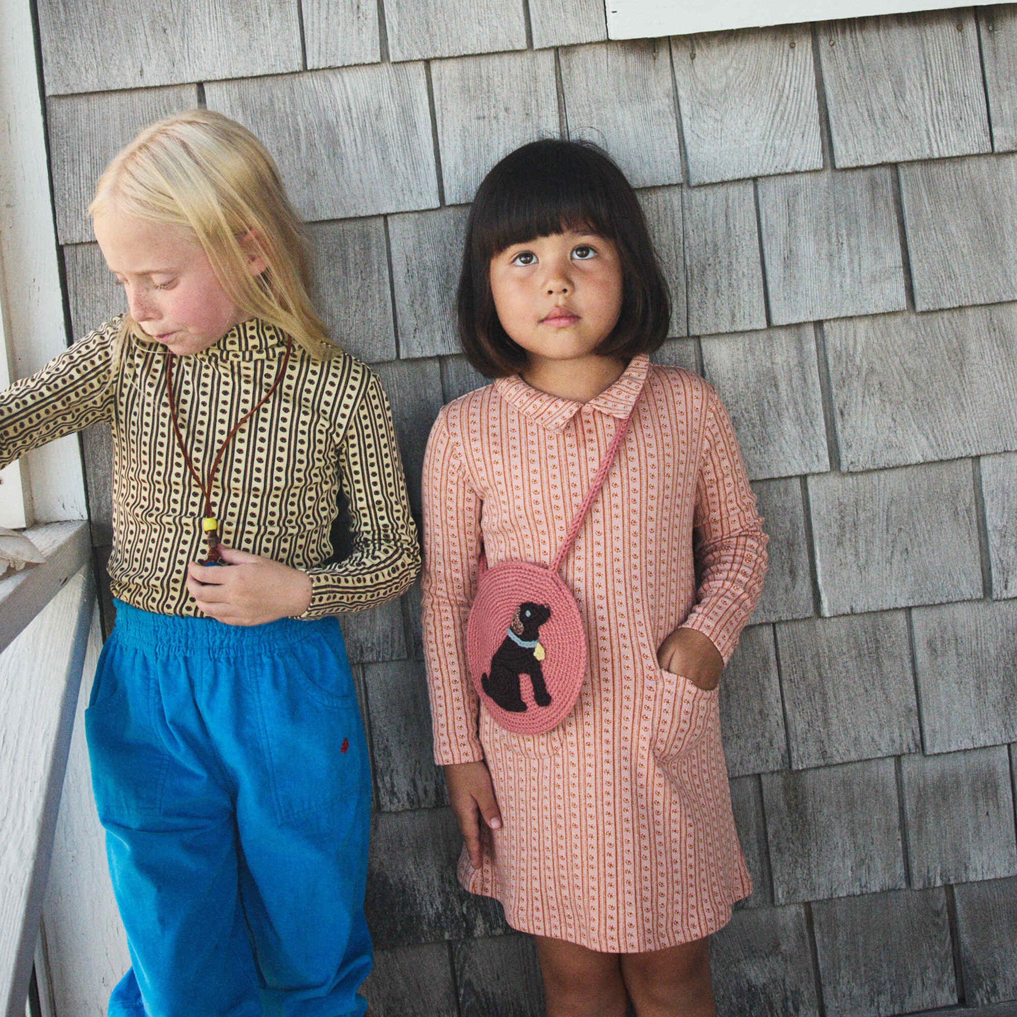 Boys & Girls Pink Puppy Wool Knit Bag