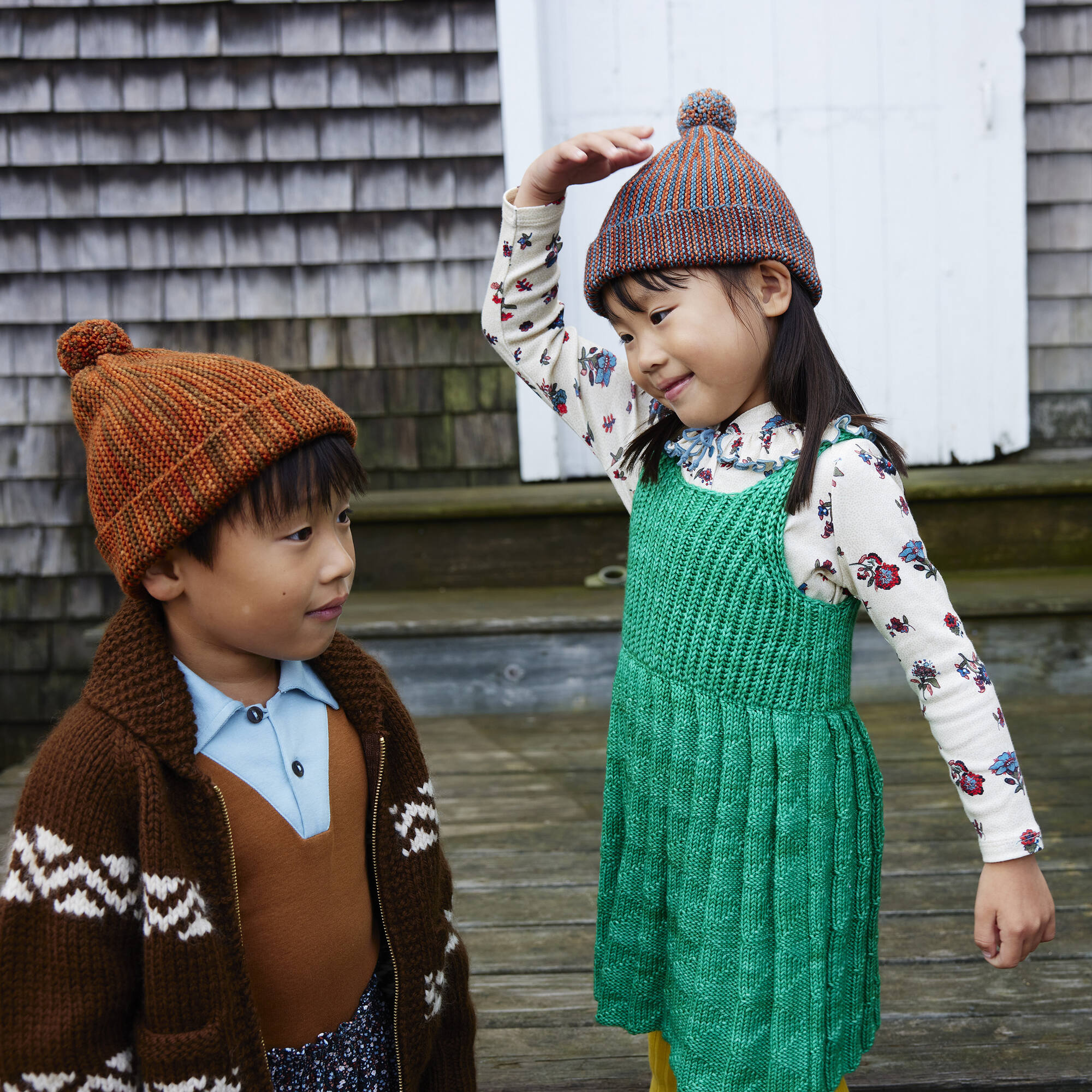 Girls Green Wool Dress
