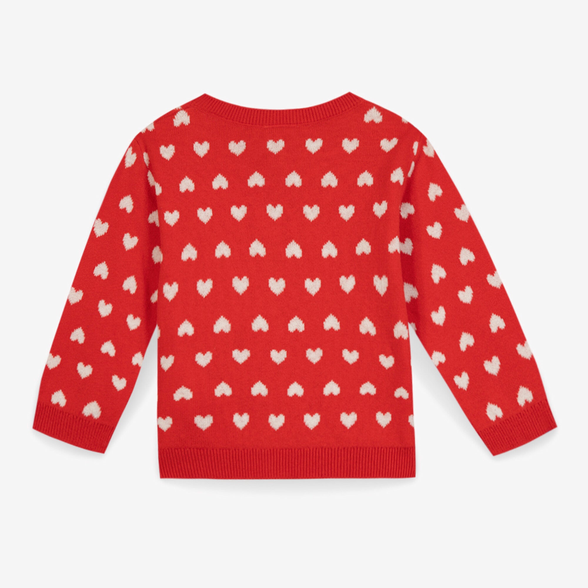 Baby Girls Red Heart Cotton Cardigan