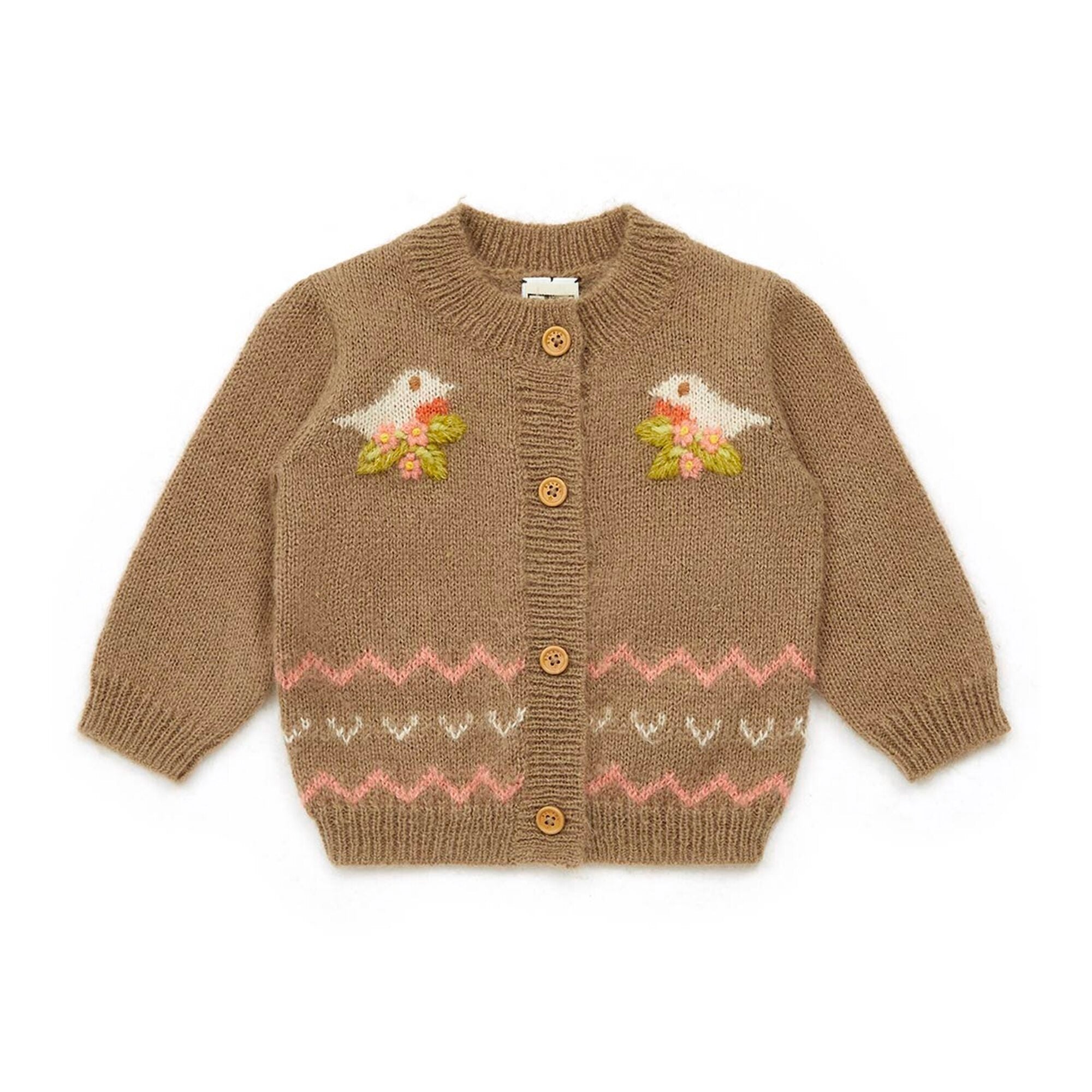 Baby Girls Camel Knit Cardigan