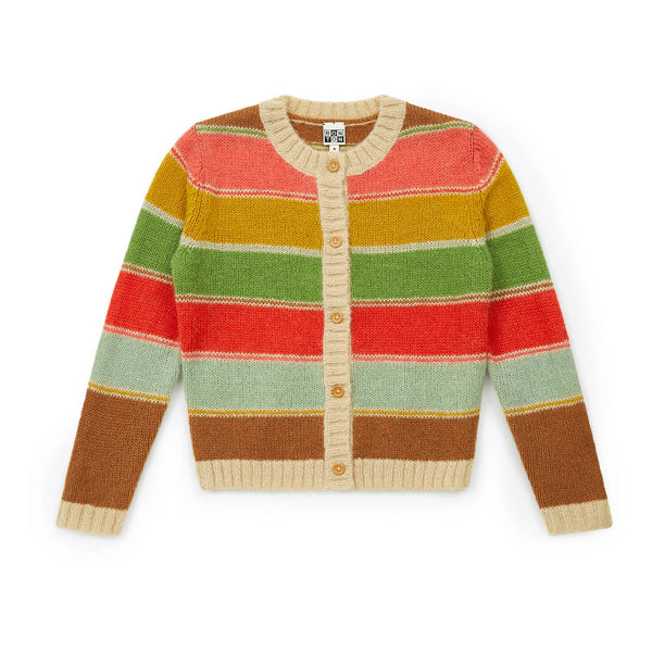Girls Multicolor Stripes Cardigan