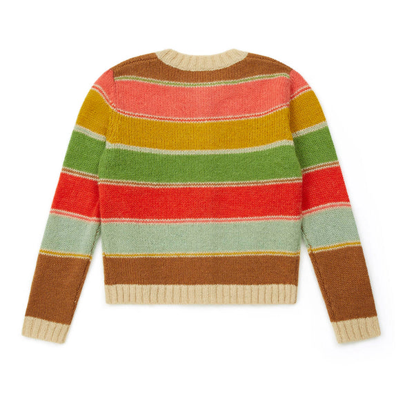 Girls Multicolor Stripes Cardigan