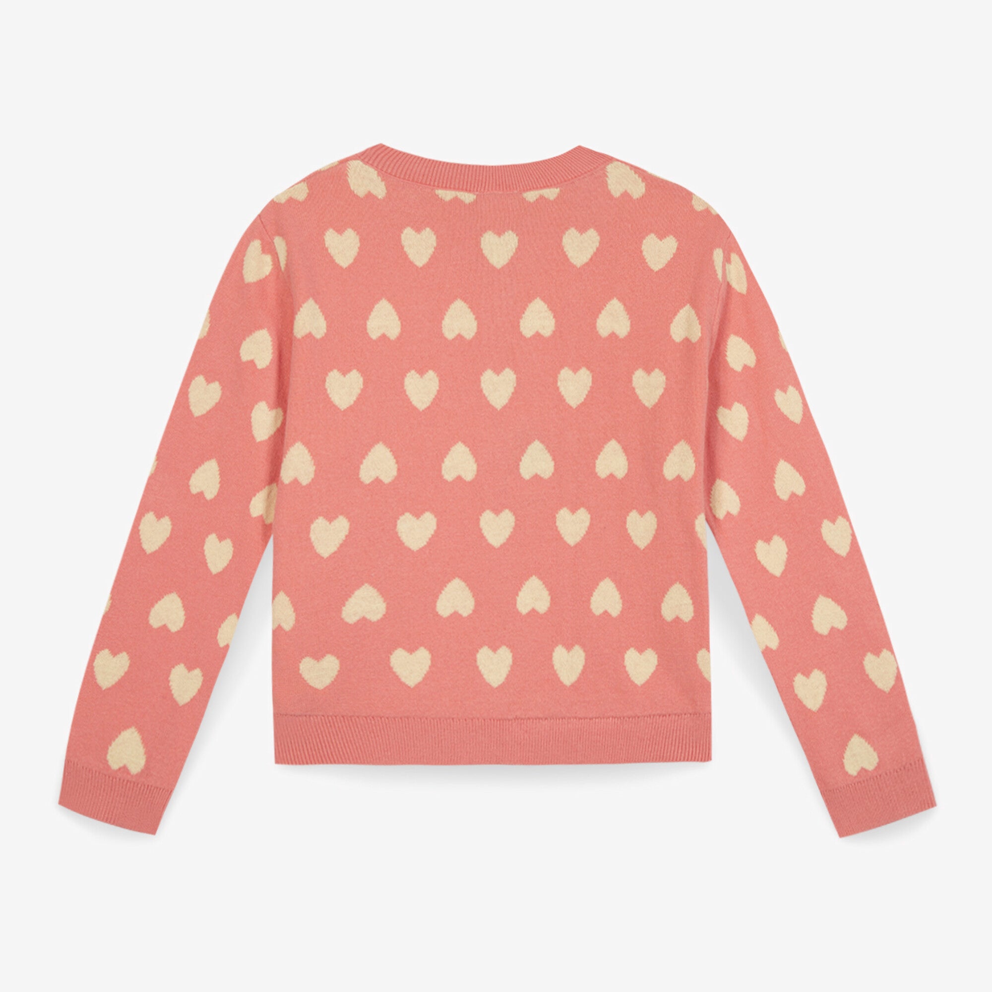 Girls Pink Heart Cotton Cardigan