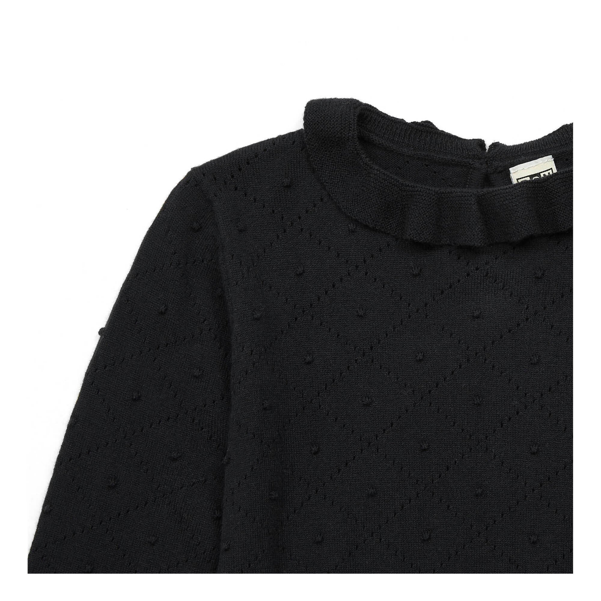 Girls Black Hollow Sweater