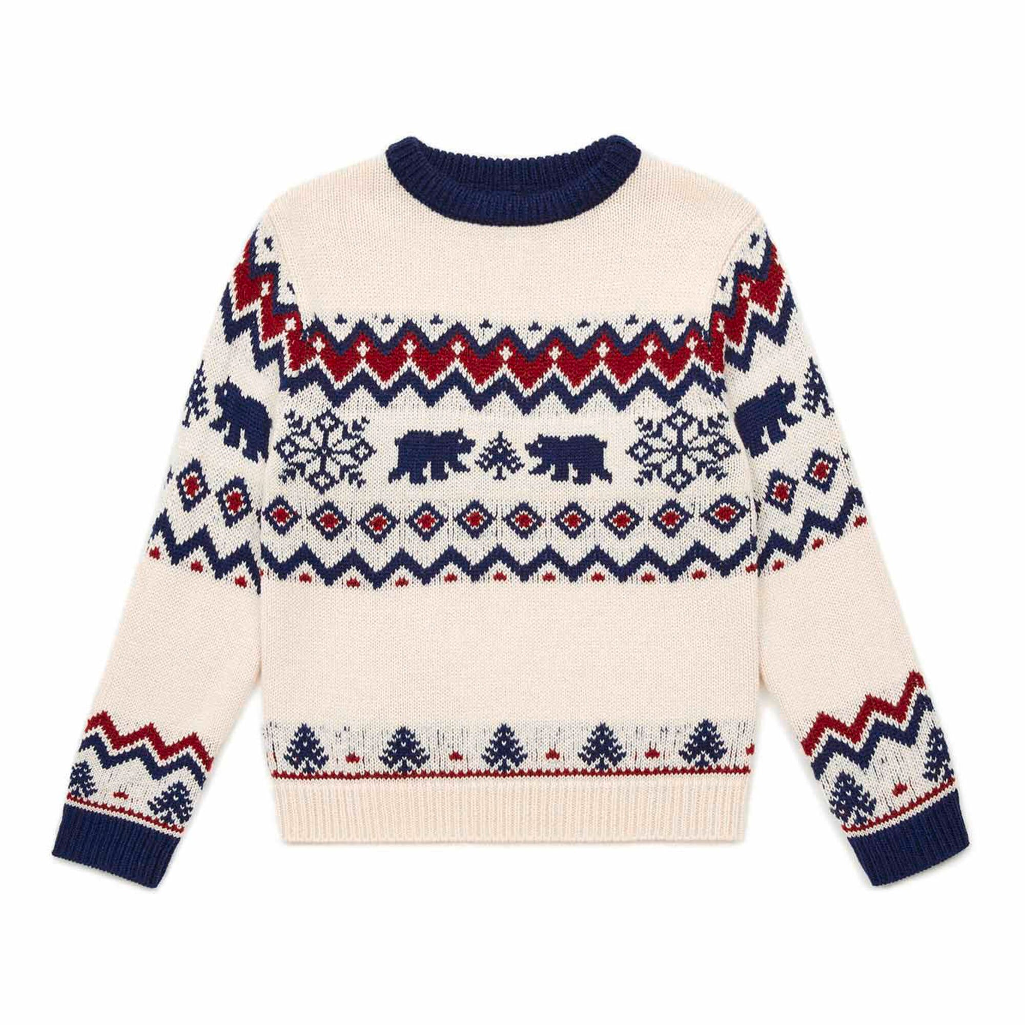 Boys White Jacquard Sweater