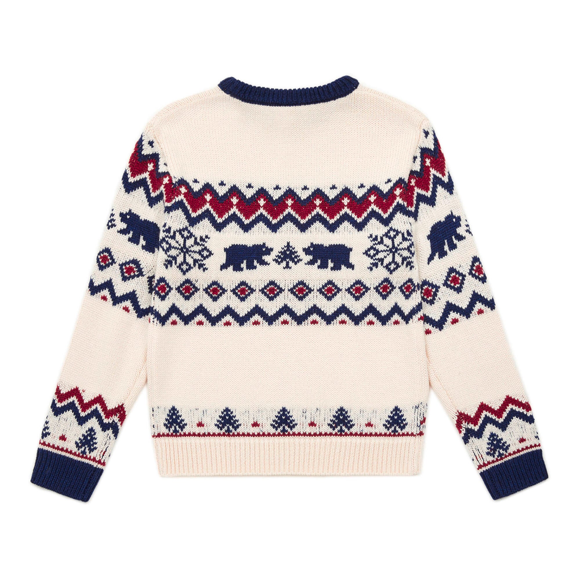 Boys White Jacquard Sweater