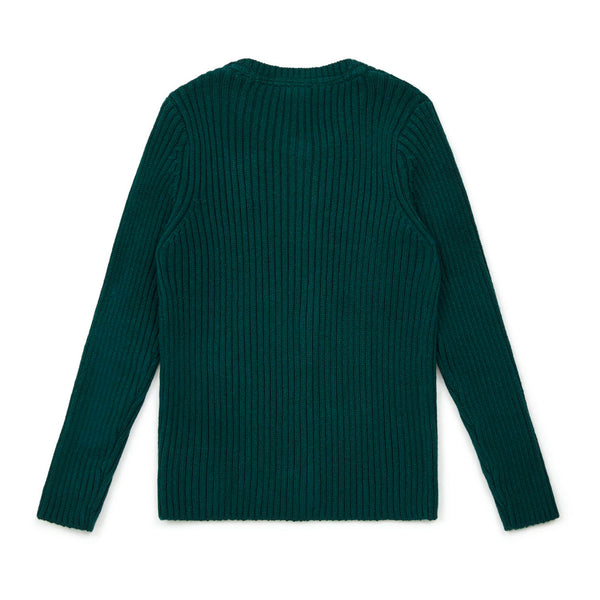 Girls Dark Green Cotton Cardigan