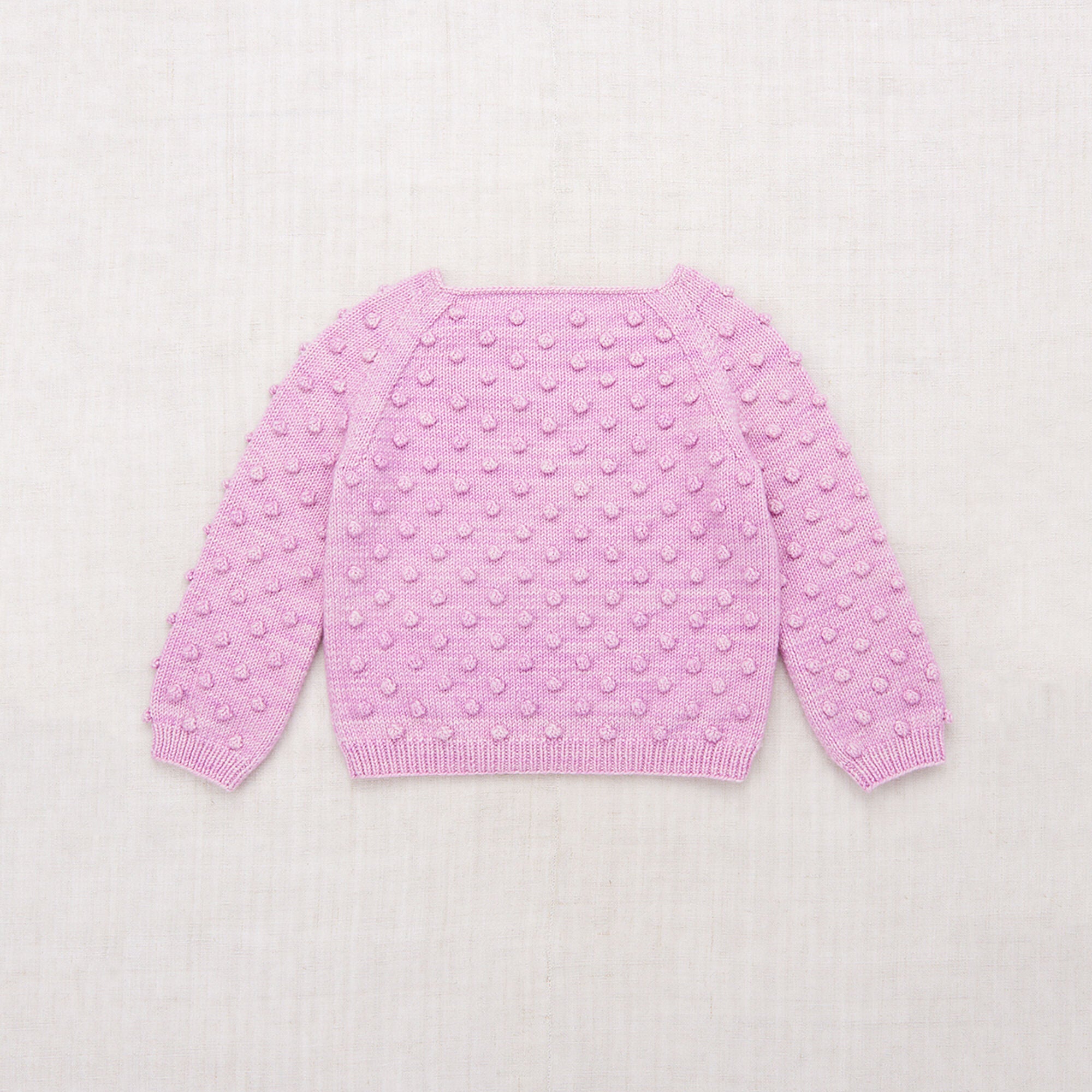 Girls Purple Lilac Popcorn Wool Sweater