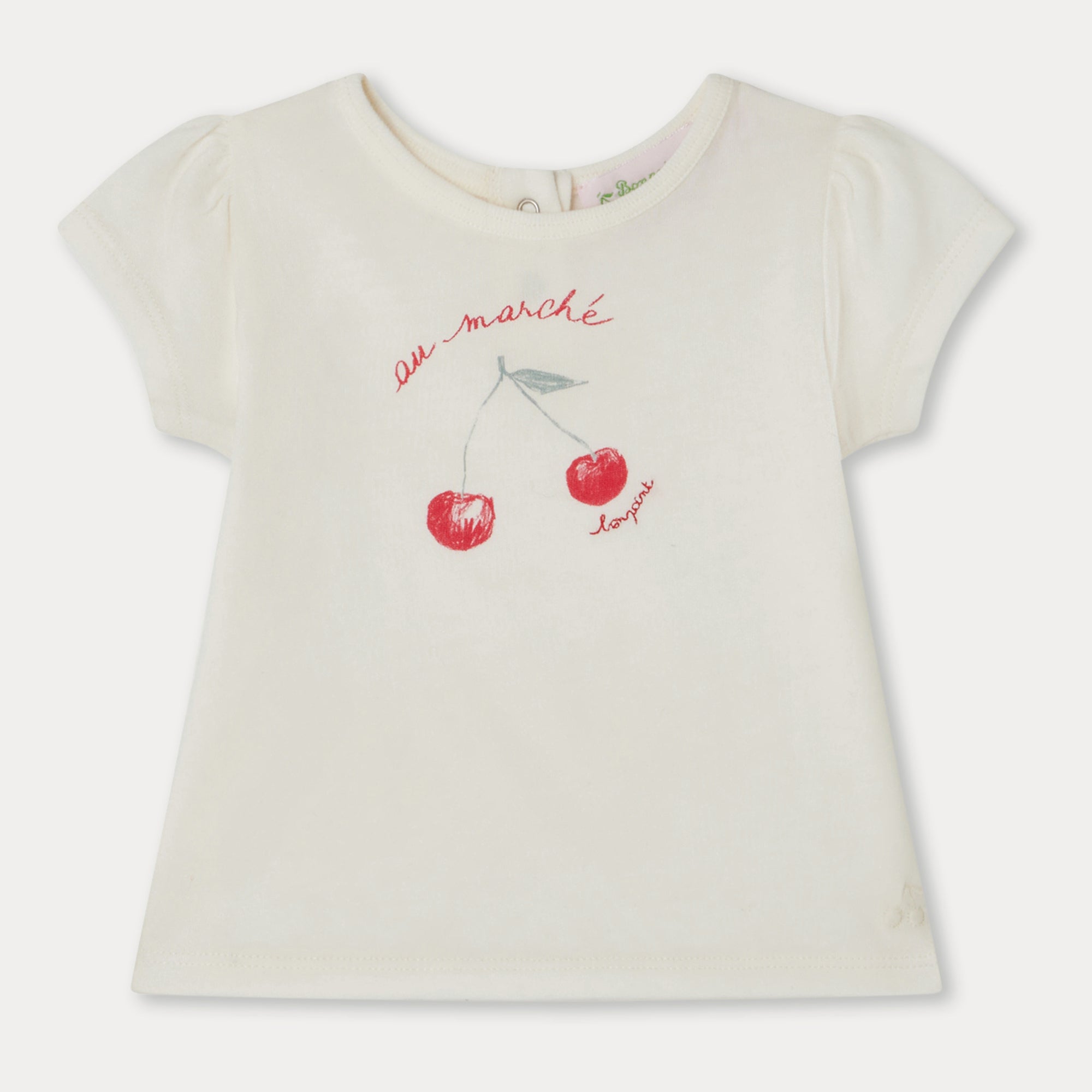 Baby Girls White Logo Cotton T-Shirt