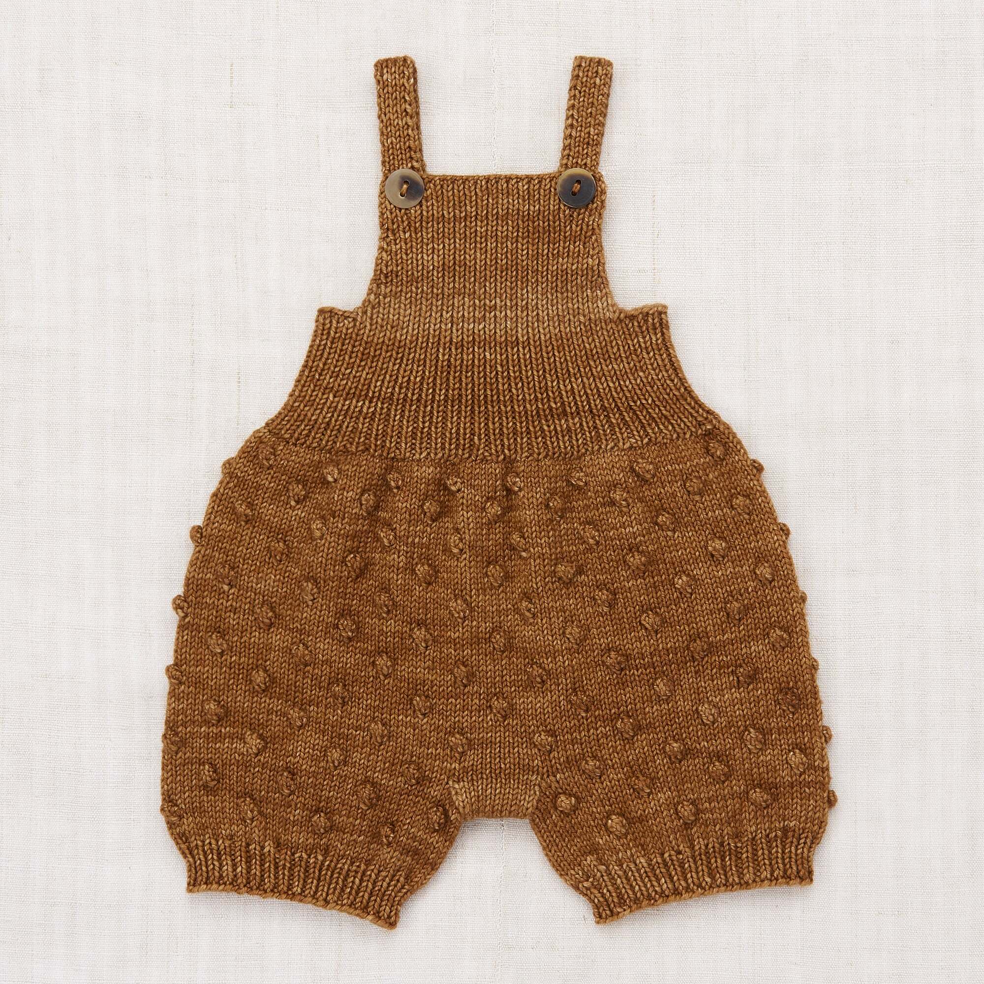 Girls Camel Popcorn Wool Jumpsuit