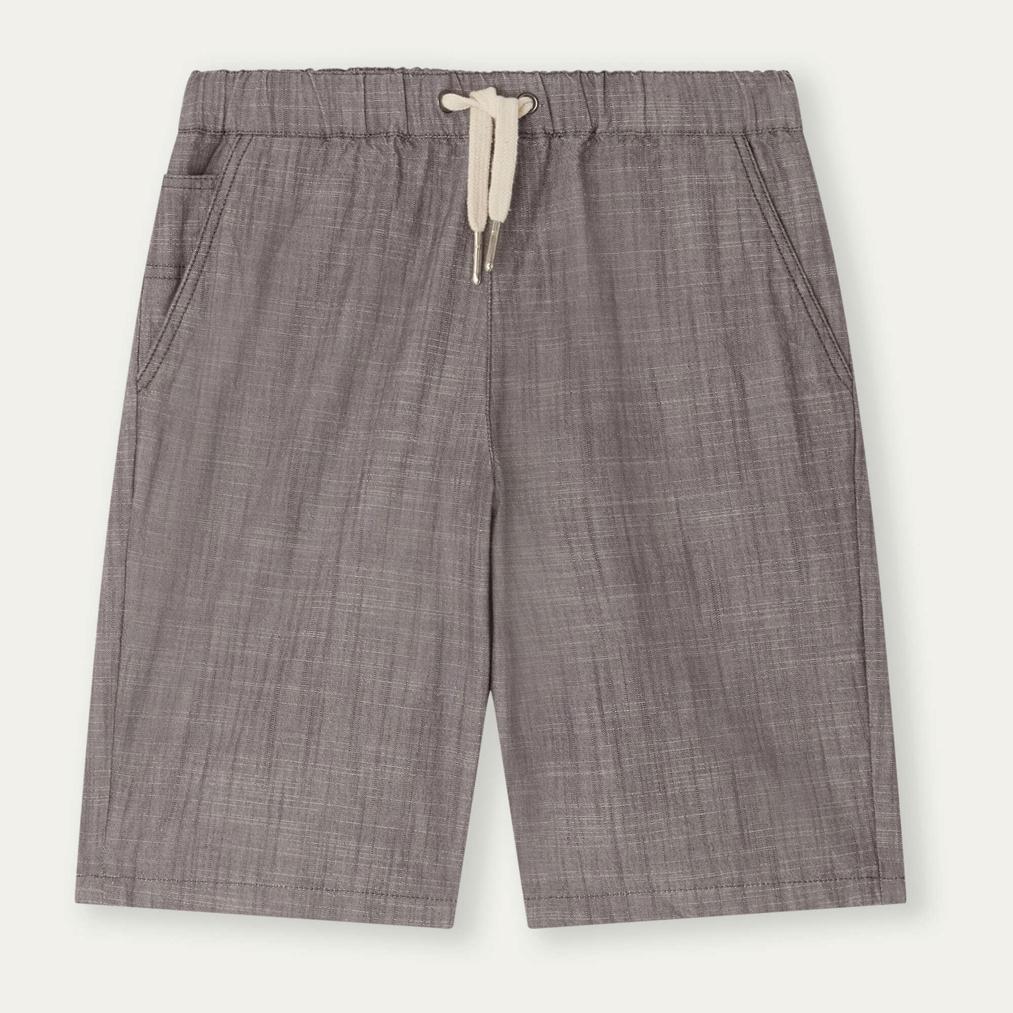 Boys Dark Grey Cotton Shorts