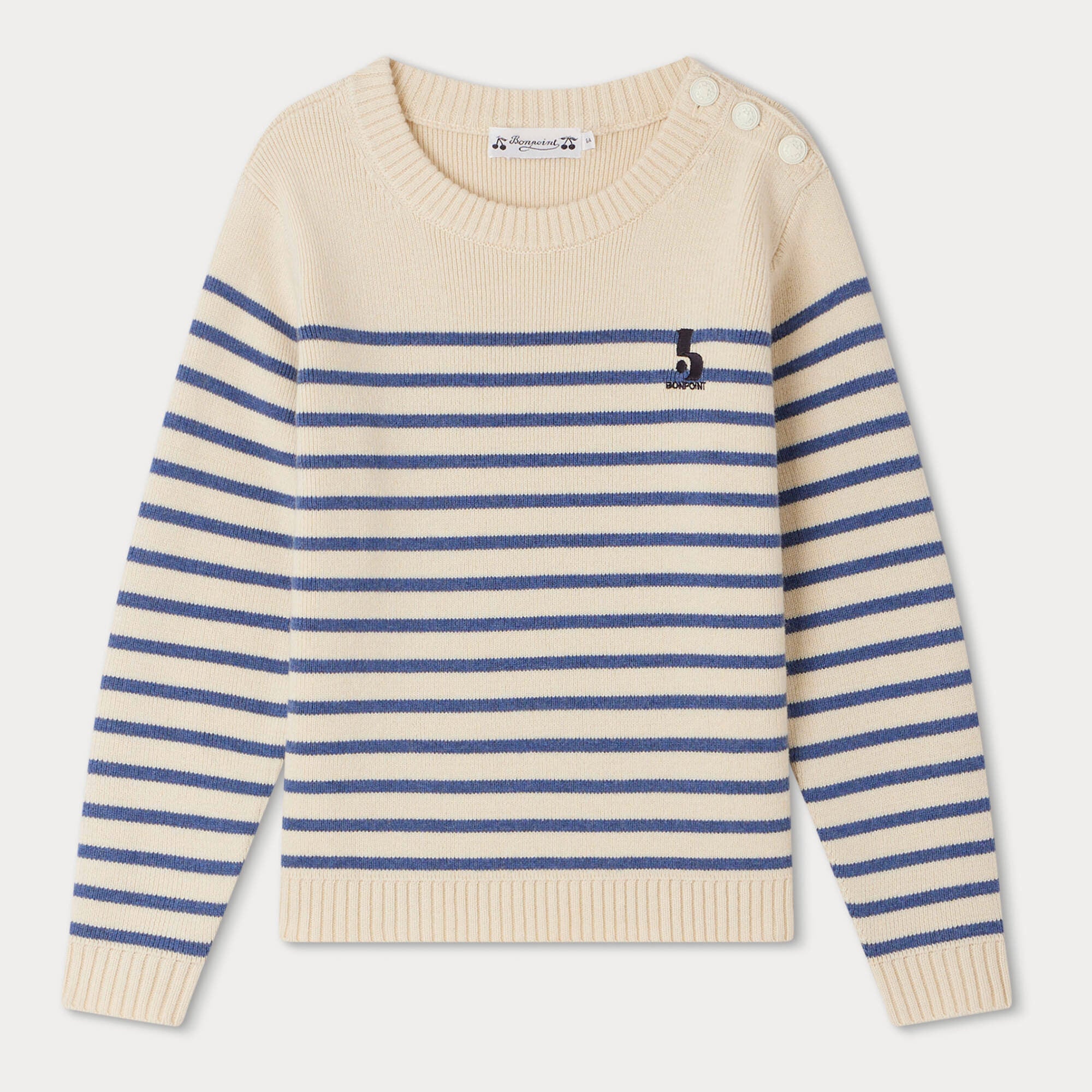 Boys Blue Stripes Wool Sweater