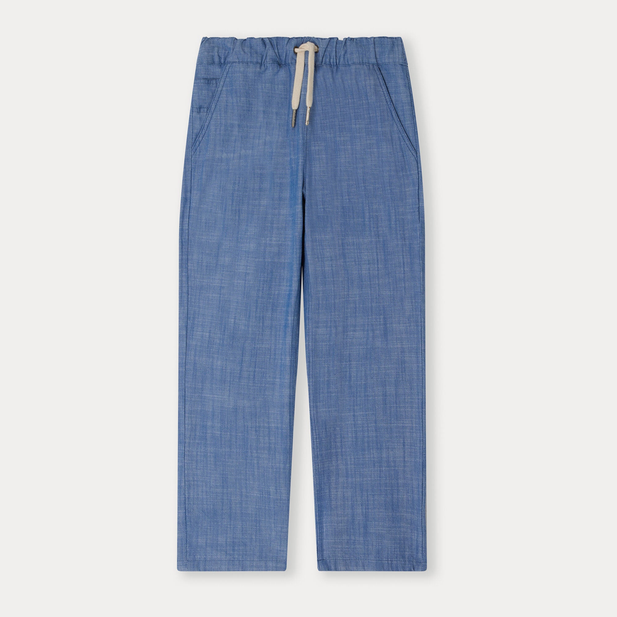 Boys Blue Cotton Trousers