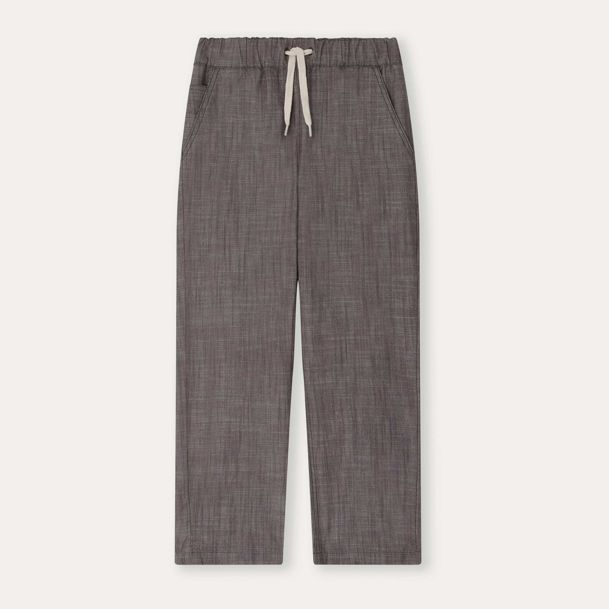 Boys Dark Grey Cotton Trousers