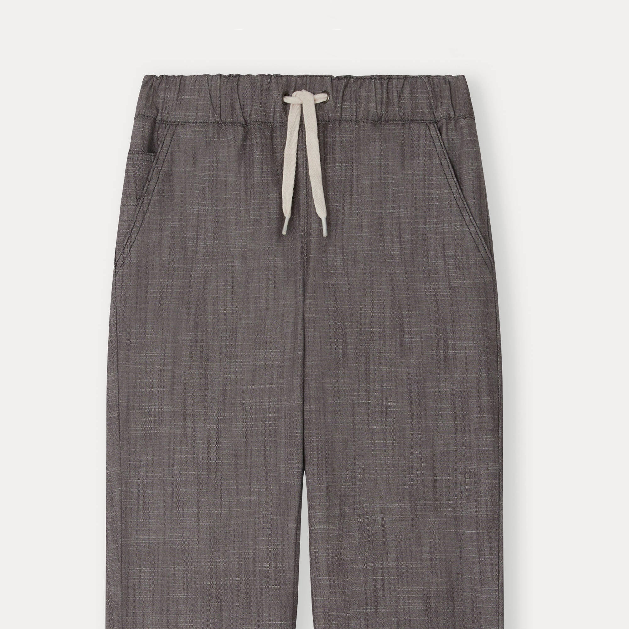 Boys Dark Grey Cotton Trousers