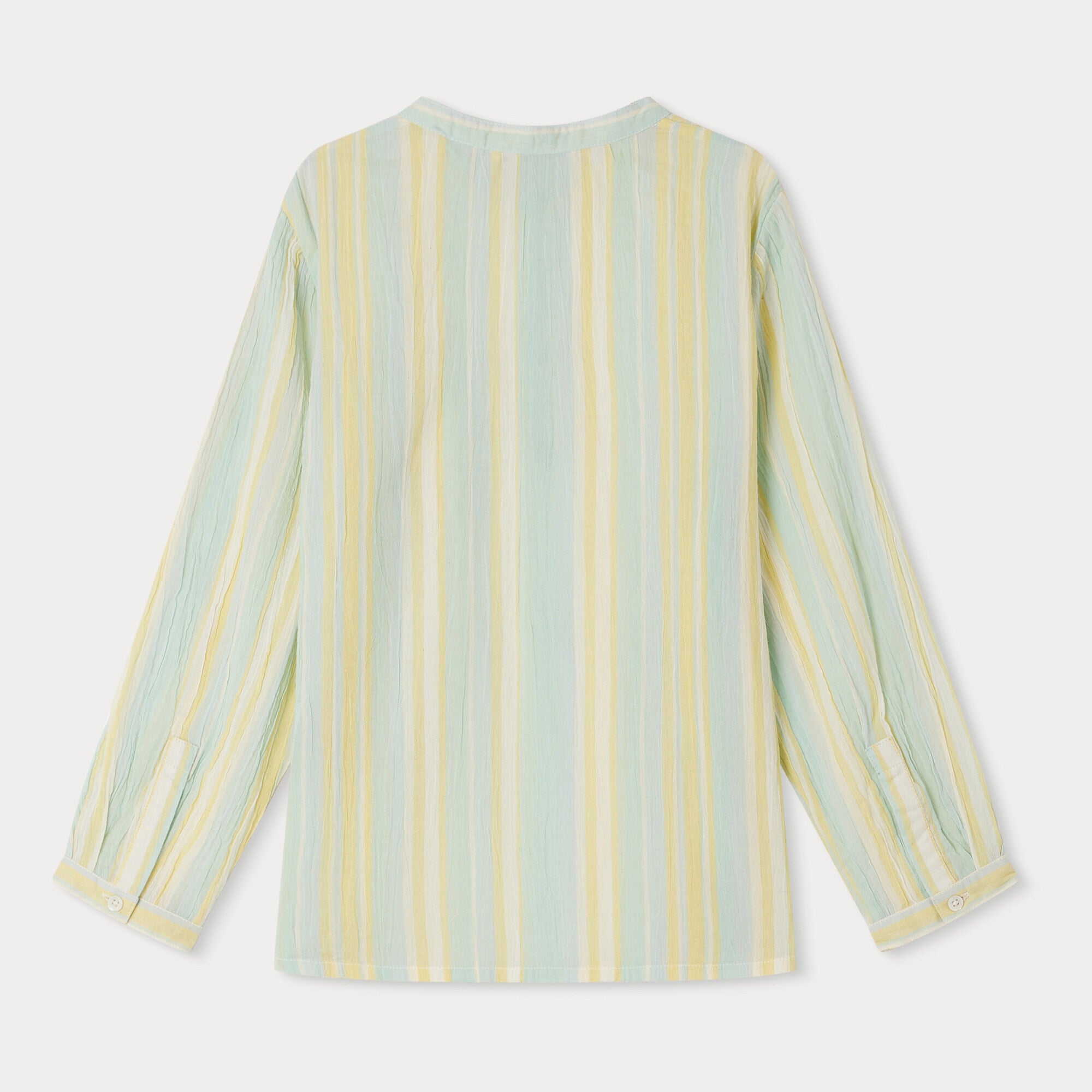 Boys Mint Stripes Cotton Shirt