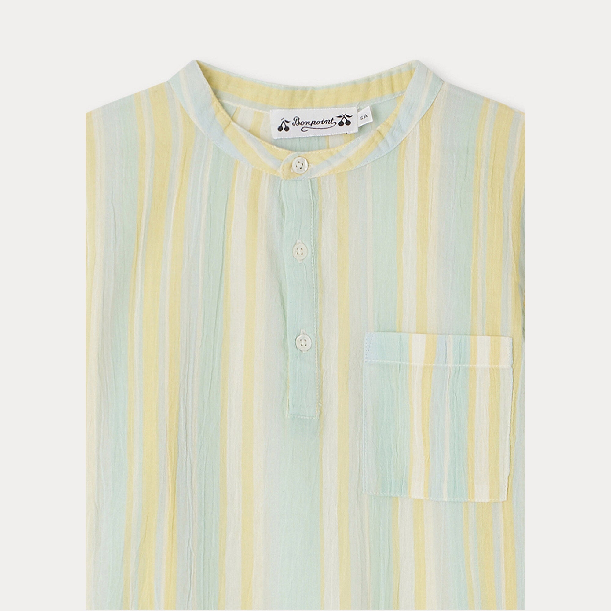 Boys Mint Stripes Cotton Shirt