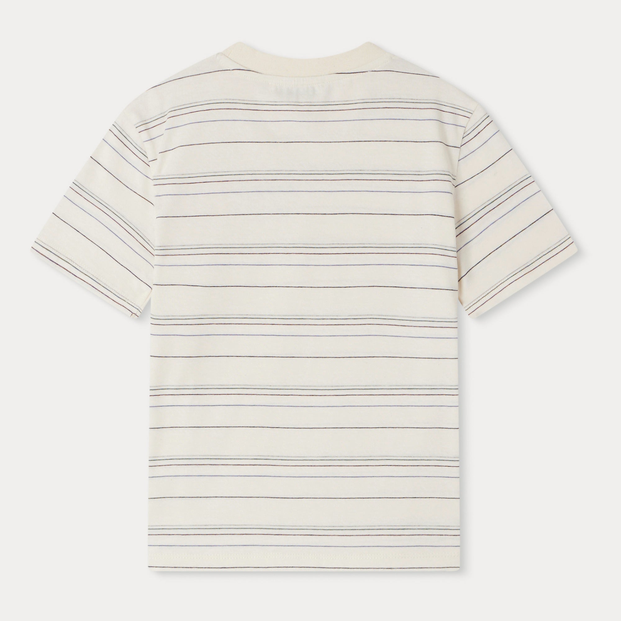 Boys Ivory Striped Cotton T-Shirt