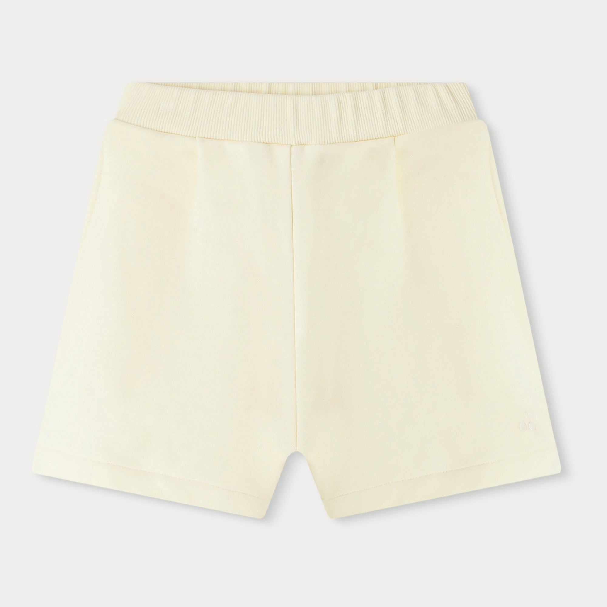 Girls Pale Yellow Cotton Shorts