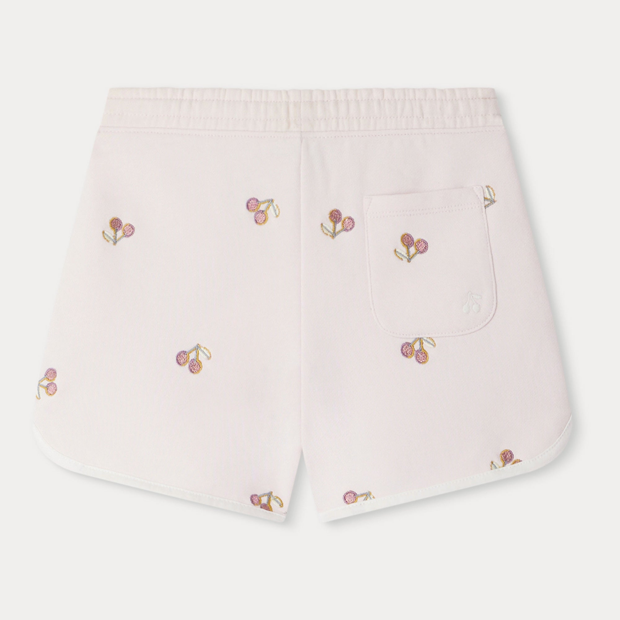 Girls Pink Embroidered Cotton Shorts