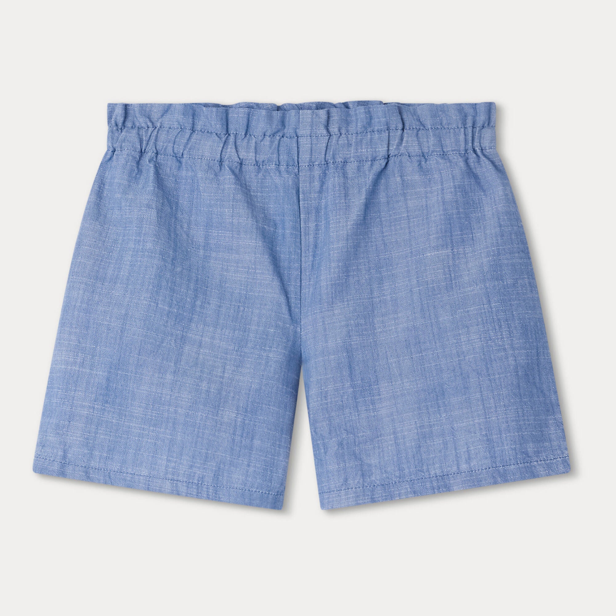 Girls Blue Cotton Shorts