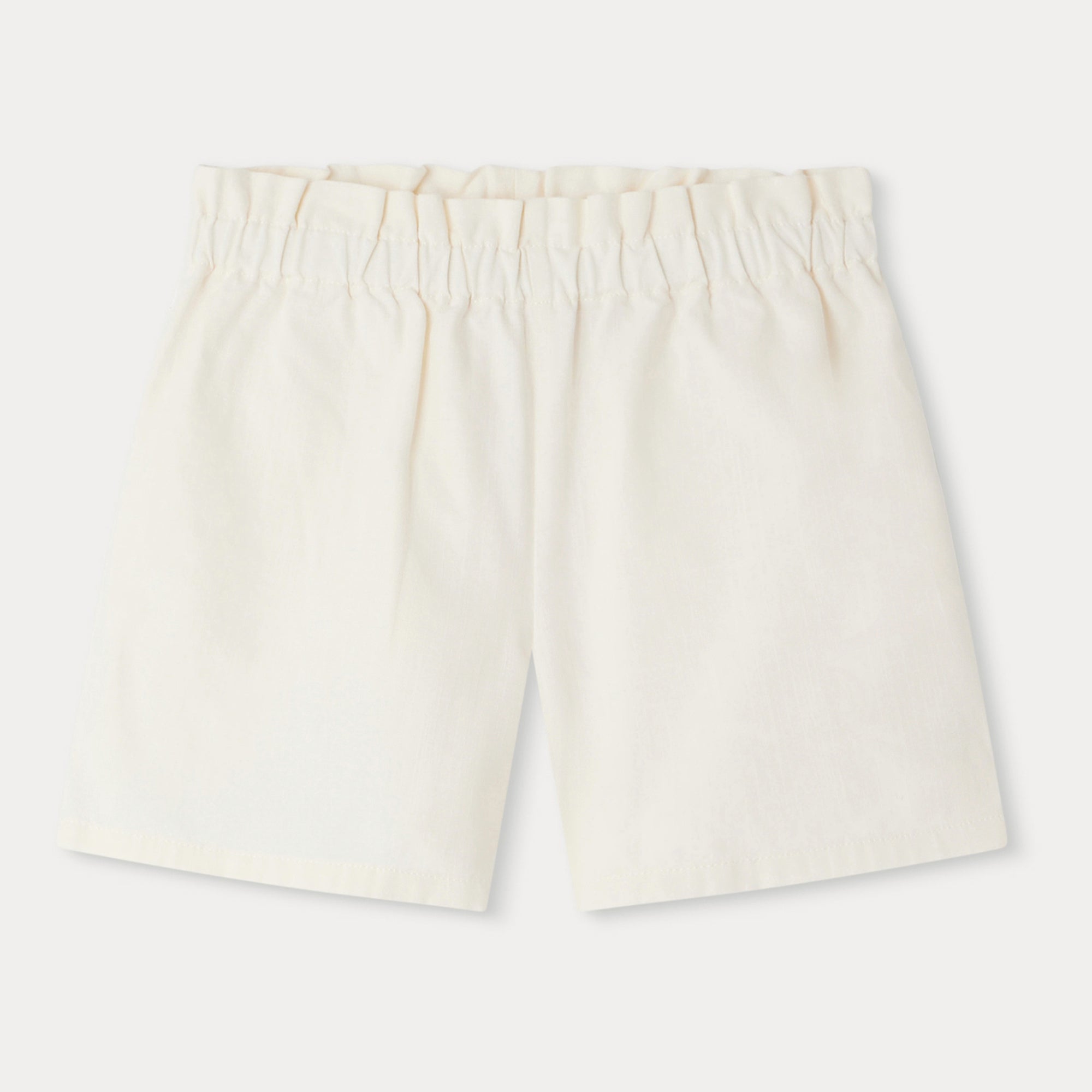 Girls White Cotton Shorts