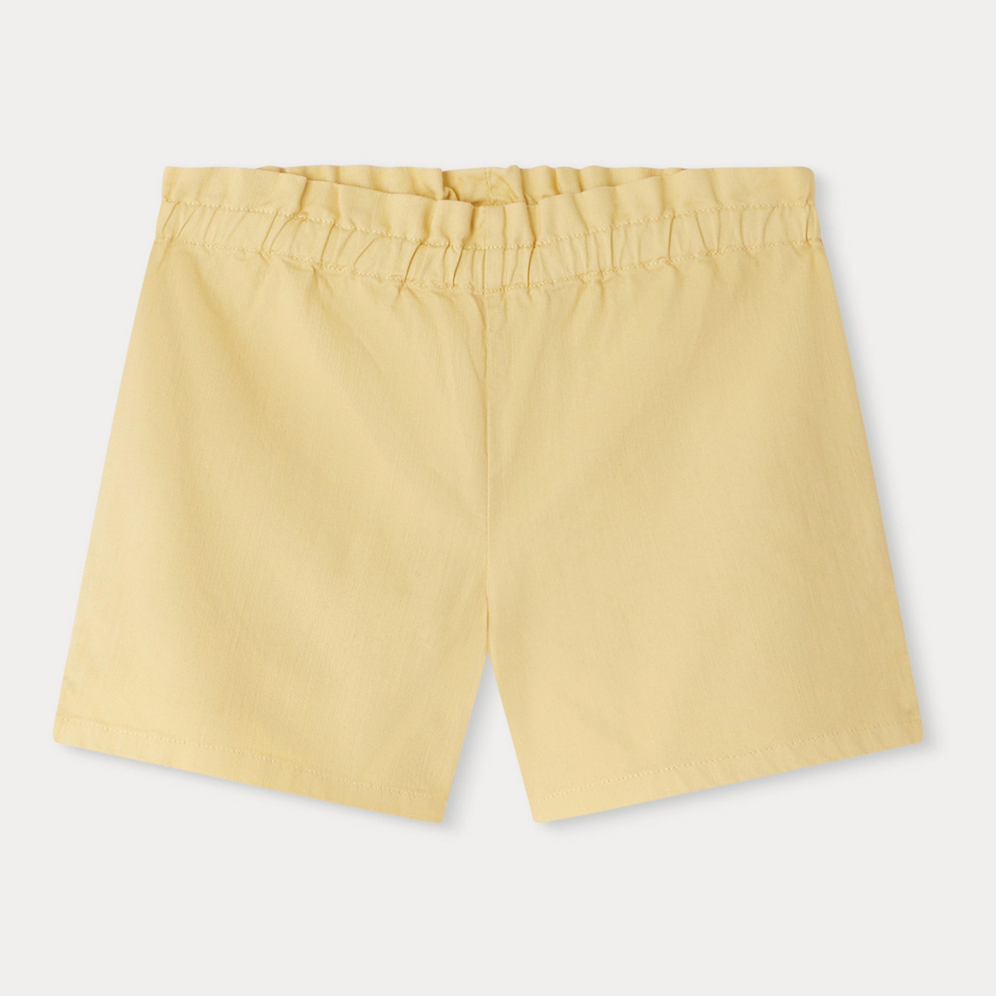 Girls Yellow Cotton Shorts