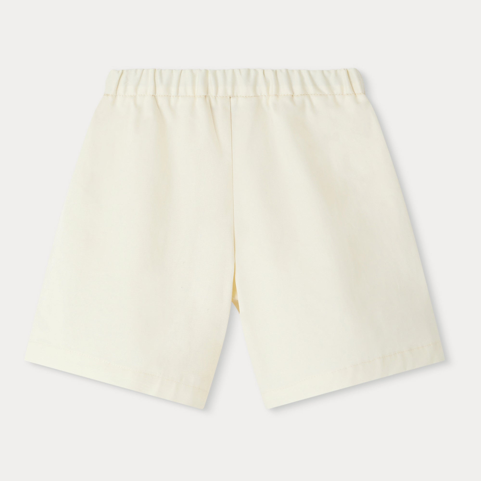 Girls Light Yellow Cotton Shorts