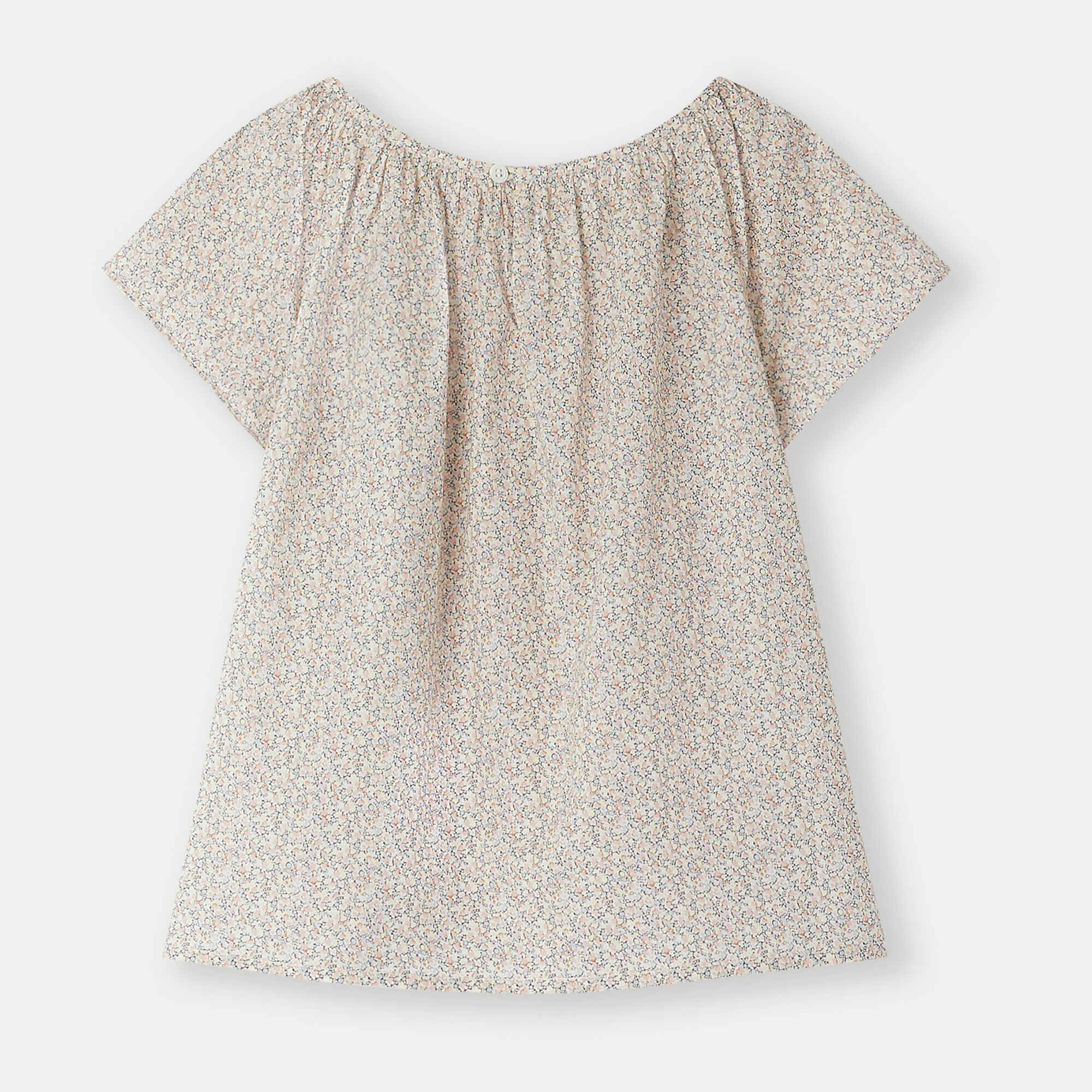 Girls Light Pink Floral Cotton Top