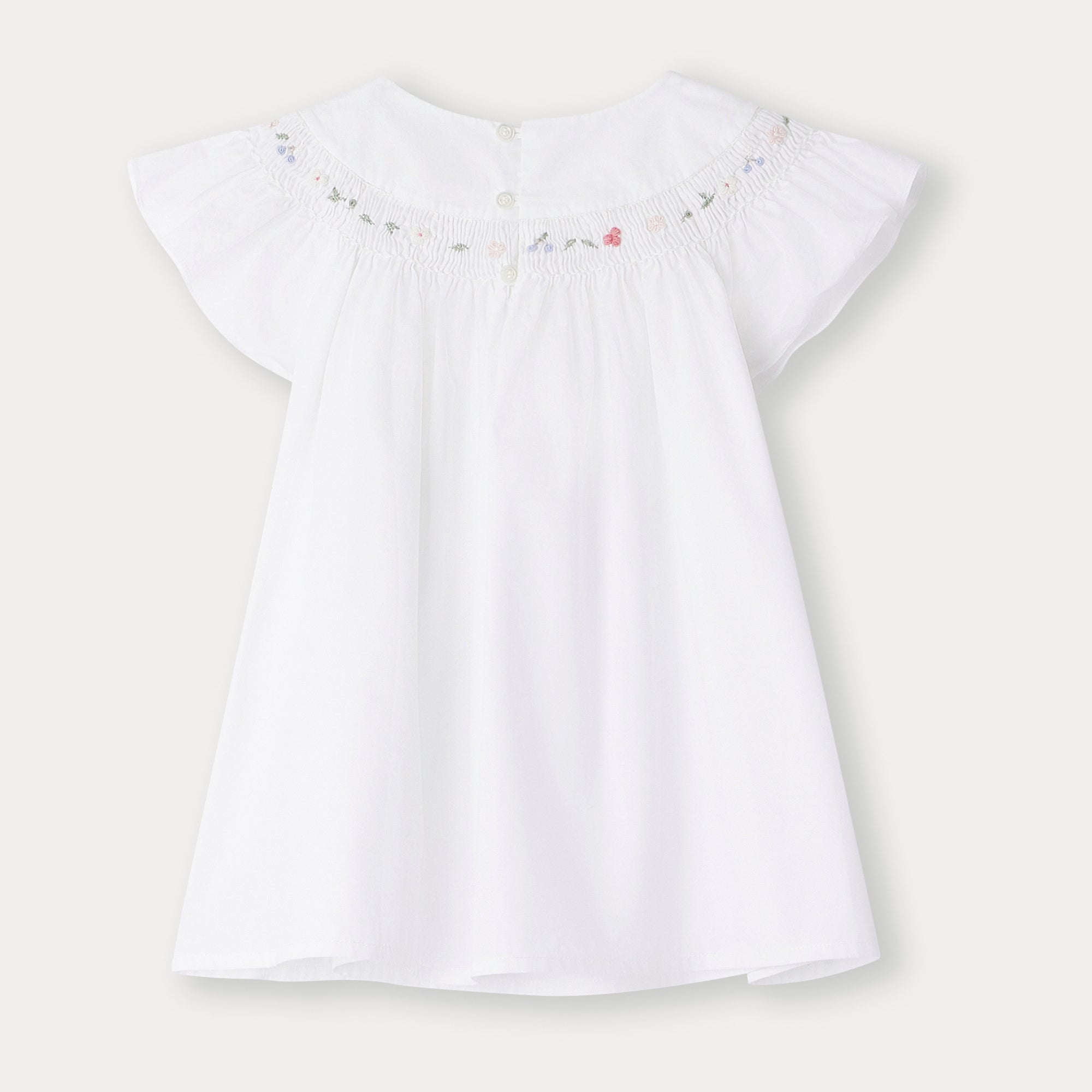 Girls White Embroidered Cotton Top