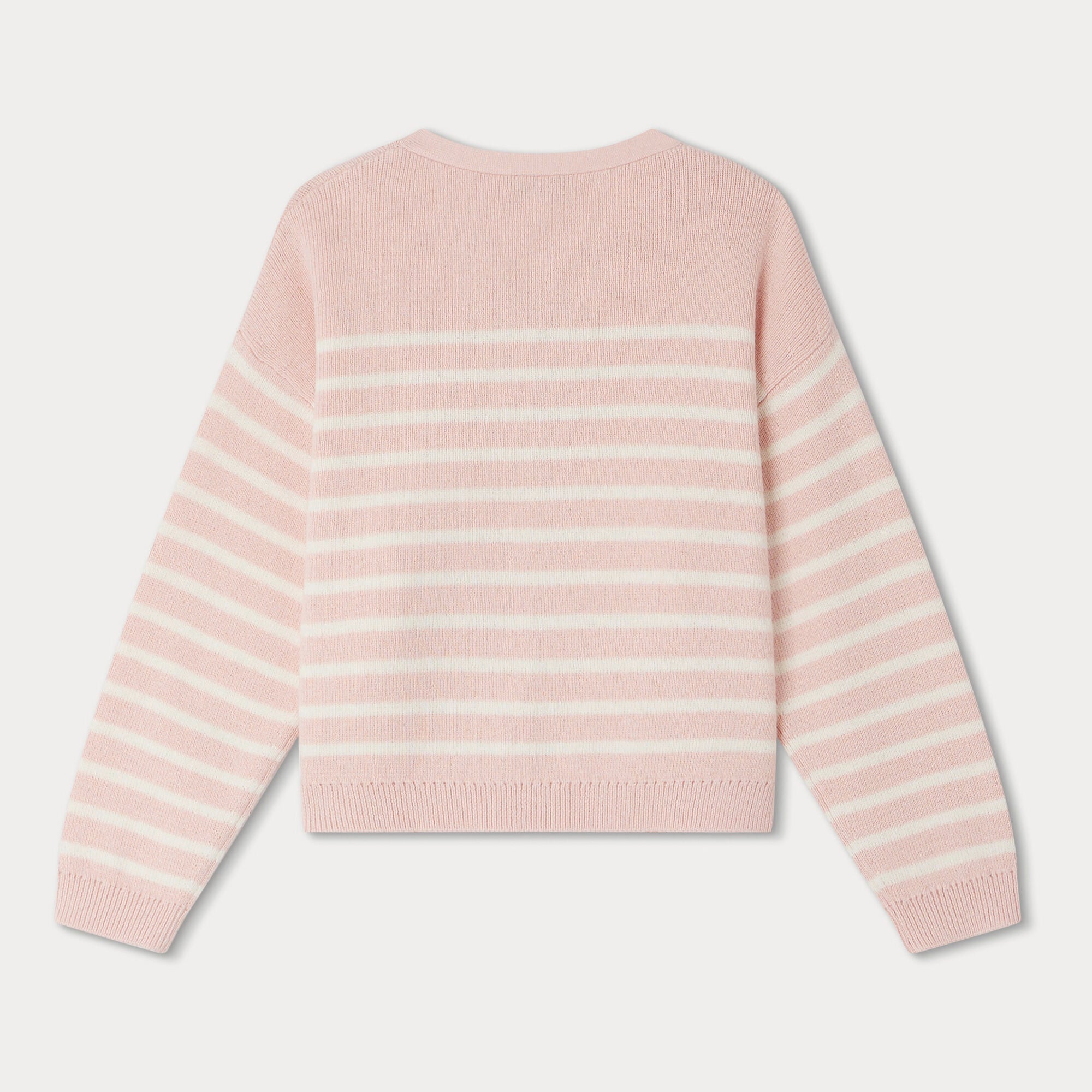 Girls Pink Stripes Cotton Cardigan