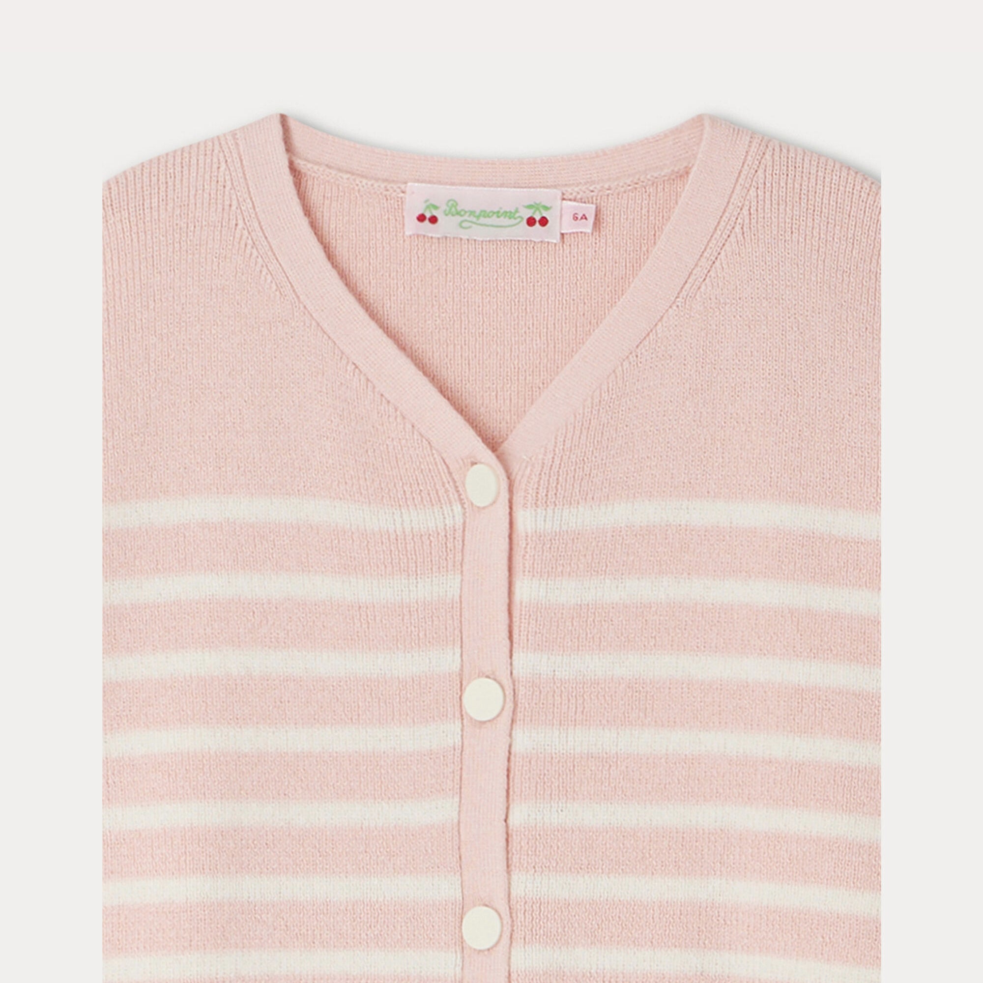 Girls Pink Stripes Cotton Cardigan