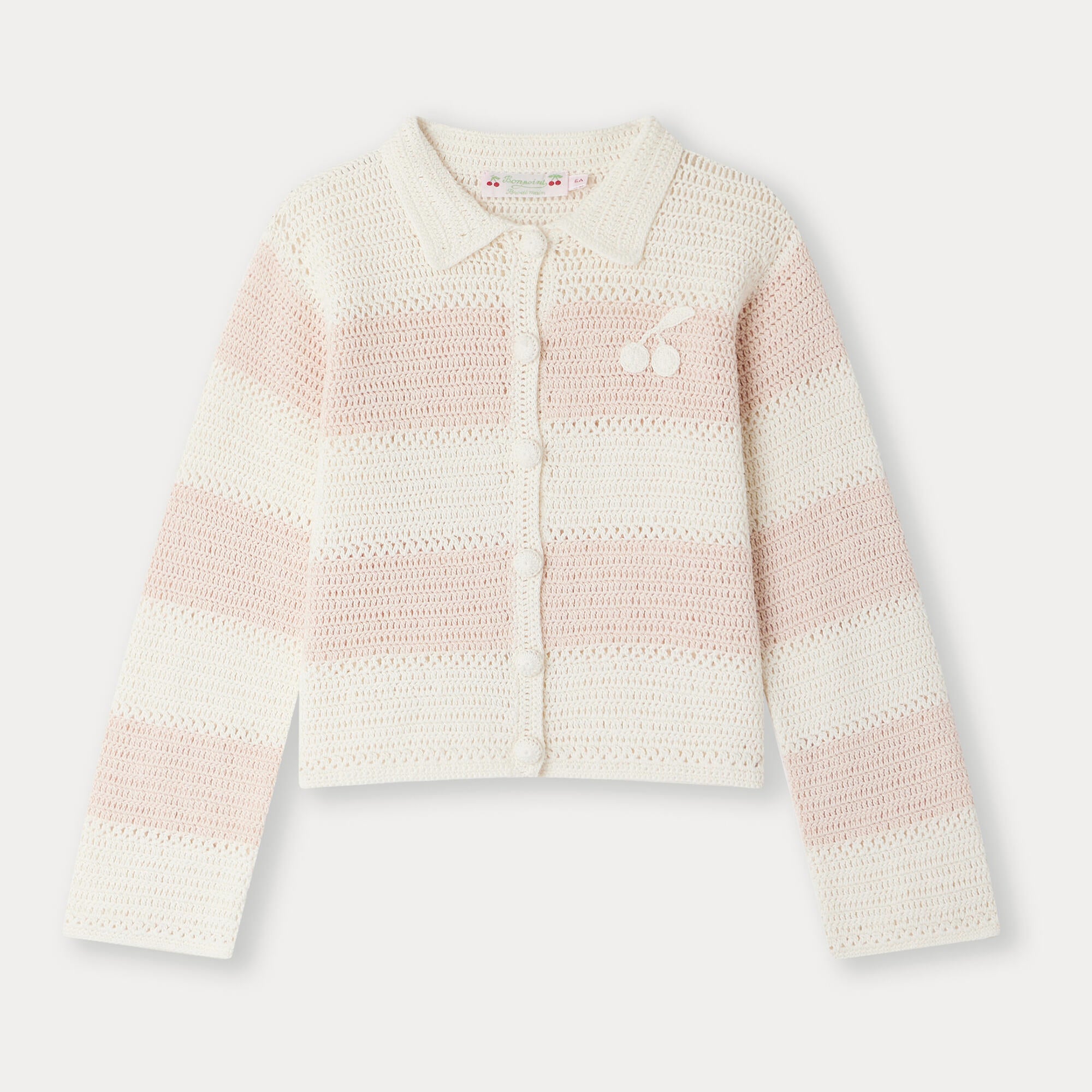 Girls Light Pink Knit Cardigan